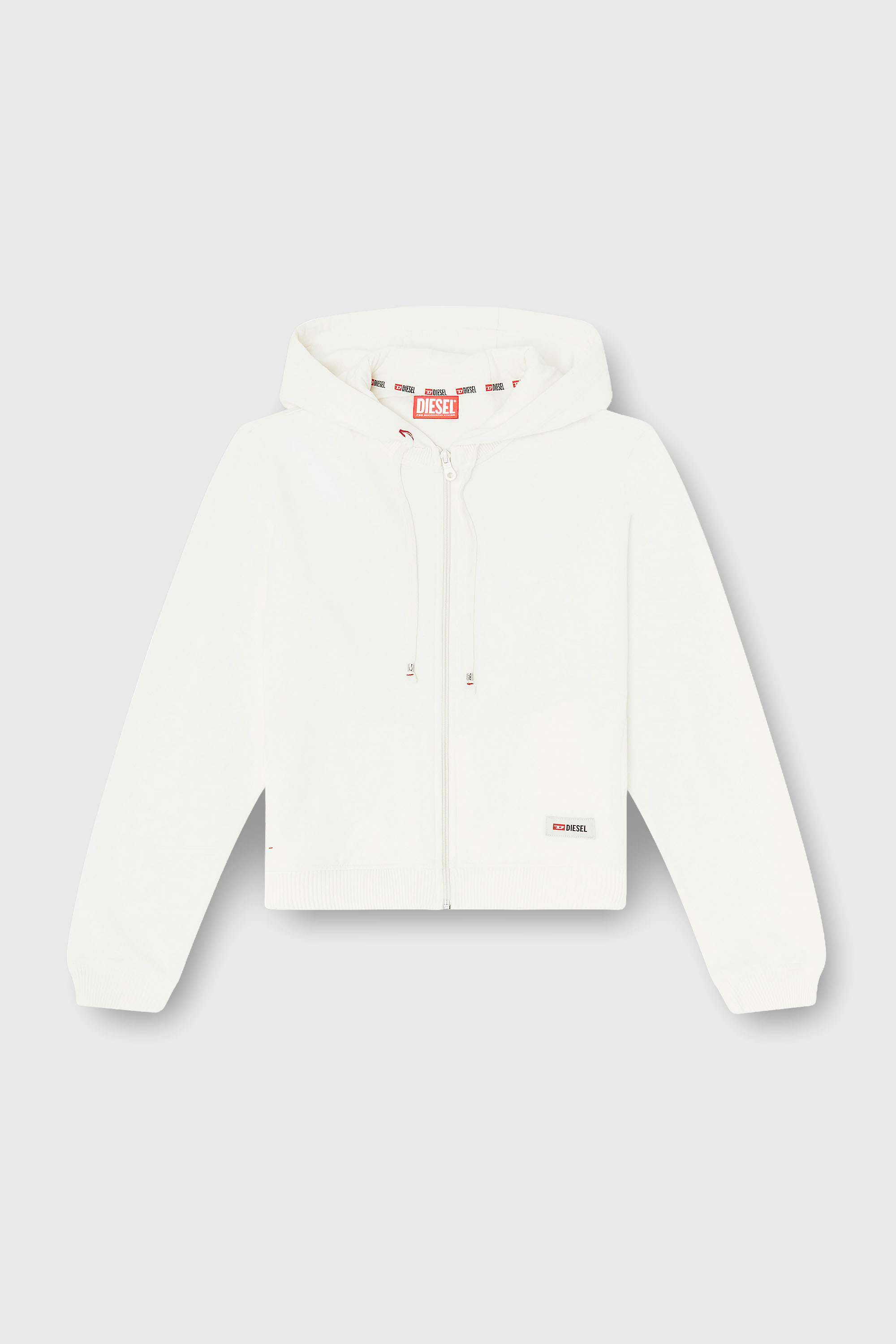 Diesel - HARRIET-D-CORE, Sudadera con capucha en mezcla de algod&oacute;n afelpado Mujer in Blanco - 2