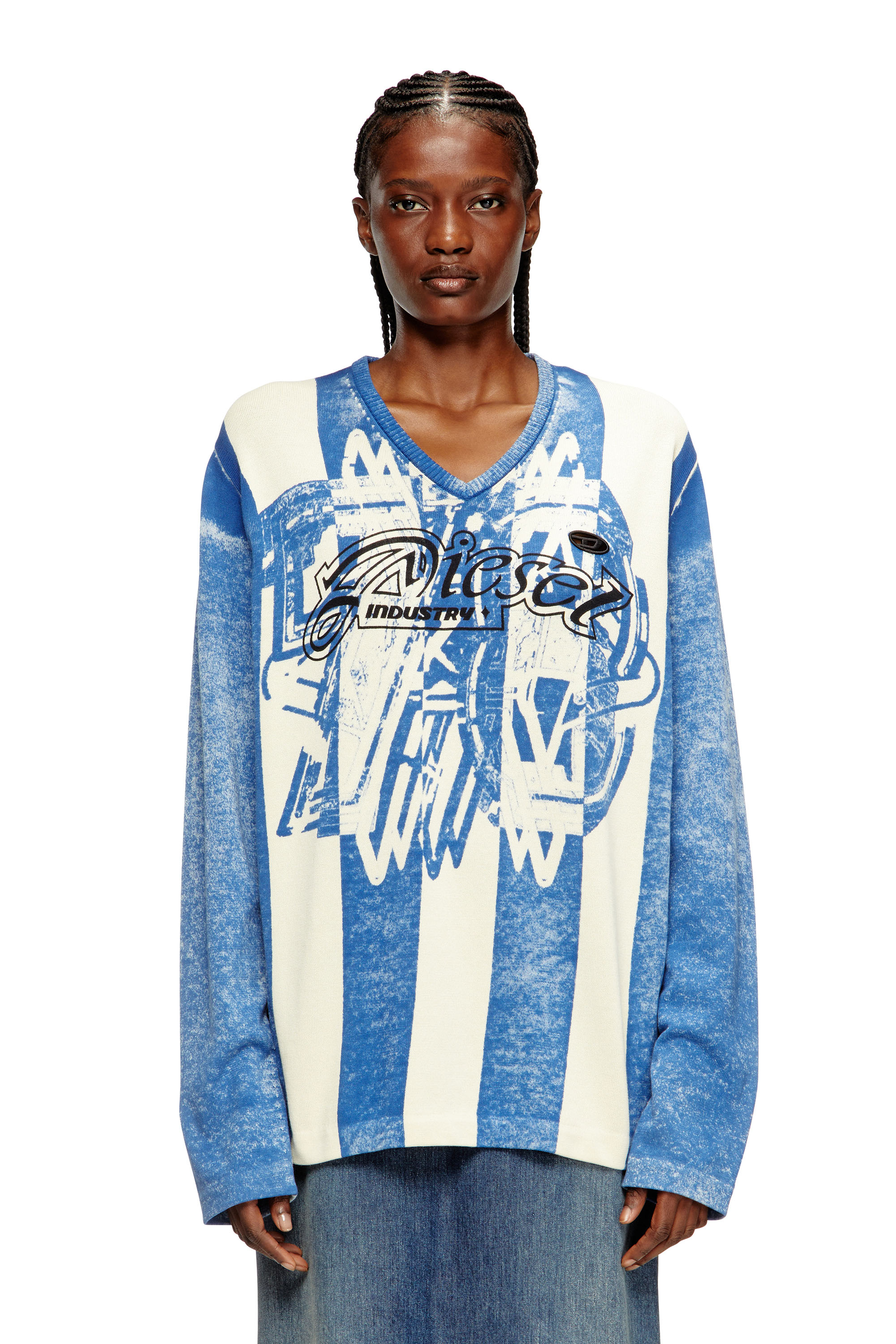 Diesel - K-OLIBA-V, Jersey con estampado interior de rayas Unisex in Multicolor - 1