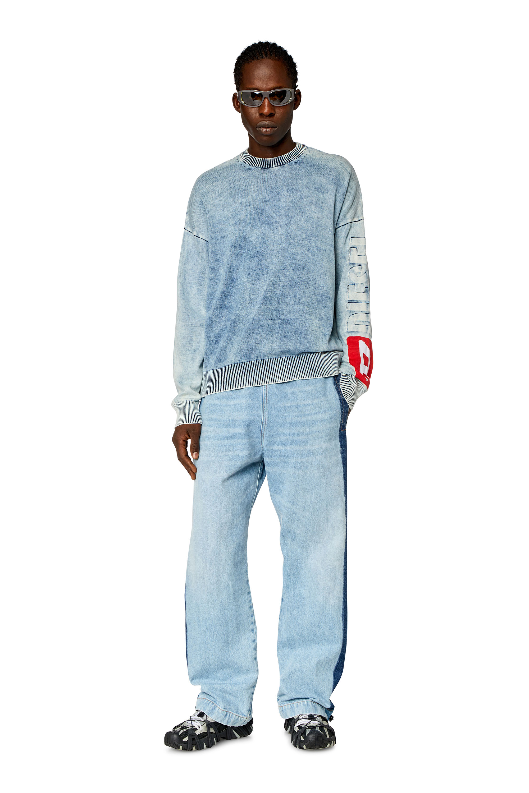 Diesel - K-ZEROS, Hombre Jersey de algodón índigo in Azul marino - Image 2