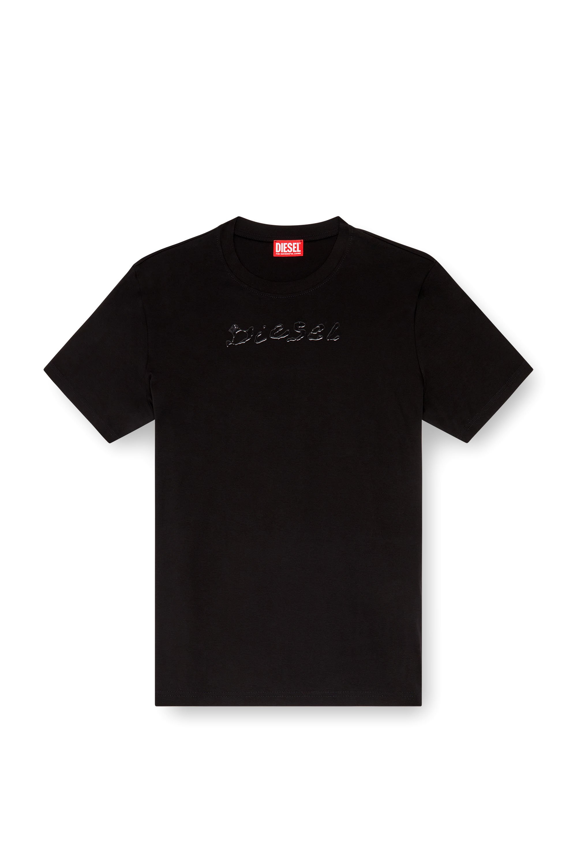 Diesel - T-MADJUST-K2, Camiseta de algodón mercerizado con logotipo a tono Hombre in Negro - 3