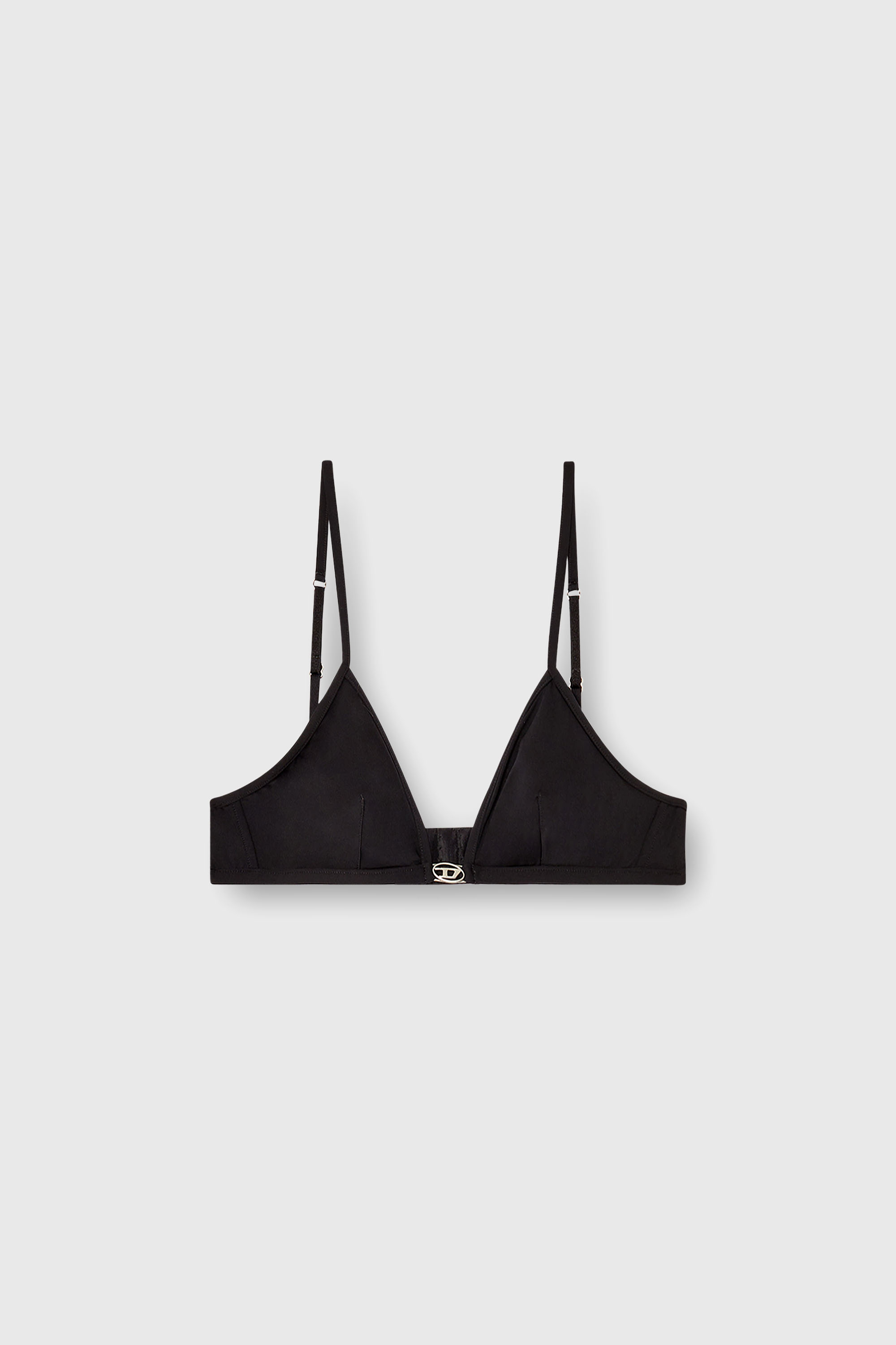 Diesel - LUNA-DNM, Sujetador de tri&aacute;ngulo de microfibra con detalle Oval D Mujer in Negro - 2