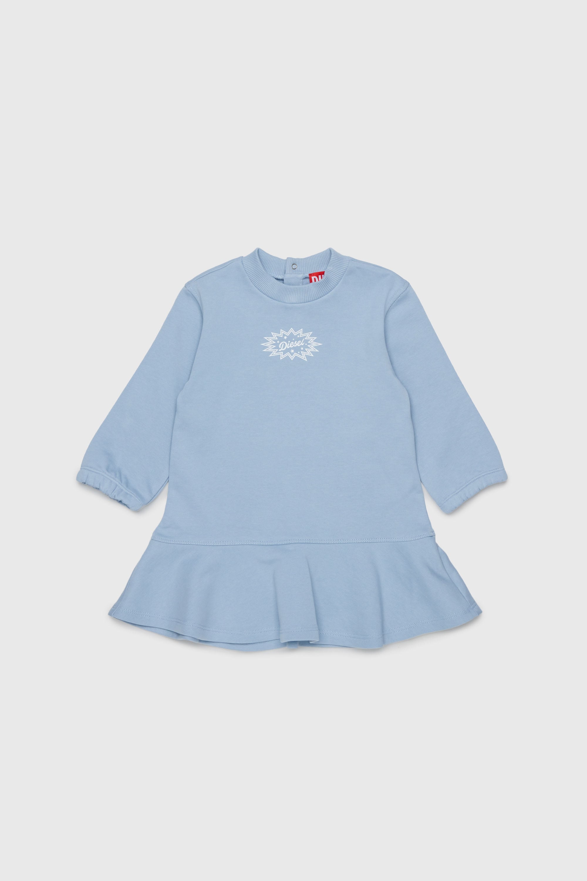 Diesel - DFUMB, Vestido sudadera con bajo de volantes Mujer in Azul marino - 2