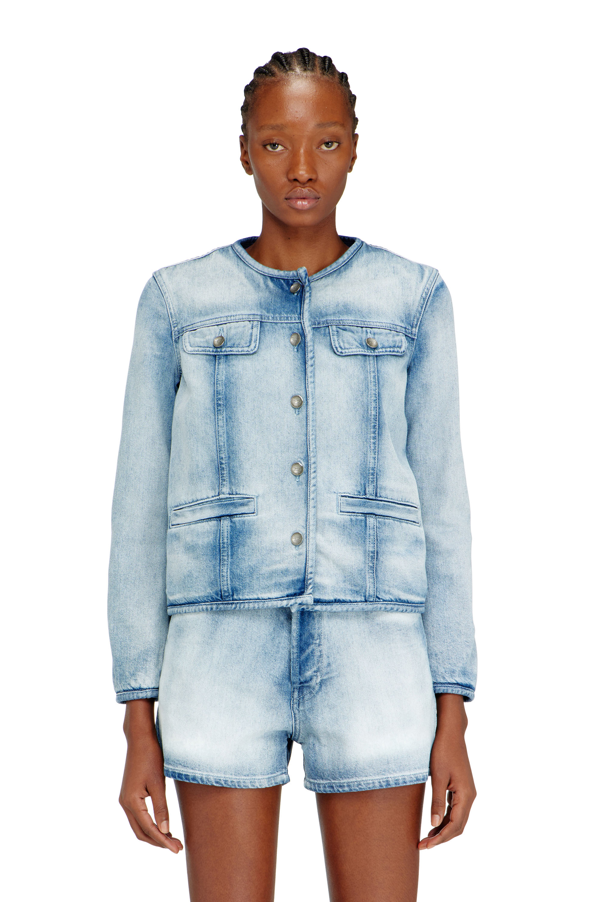Diesel - DE-GRAFY-FSI1, Chaqueta de denim skeleton de peso medio-ligero Mujer in Azul marino - 1