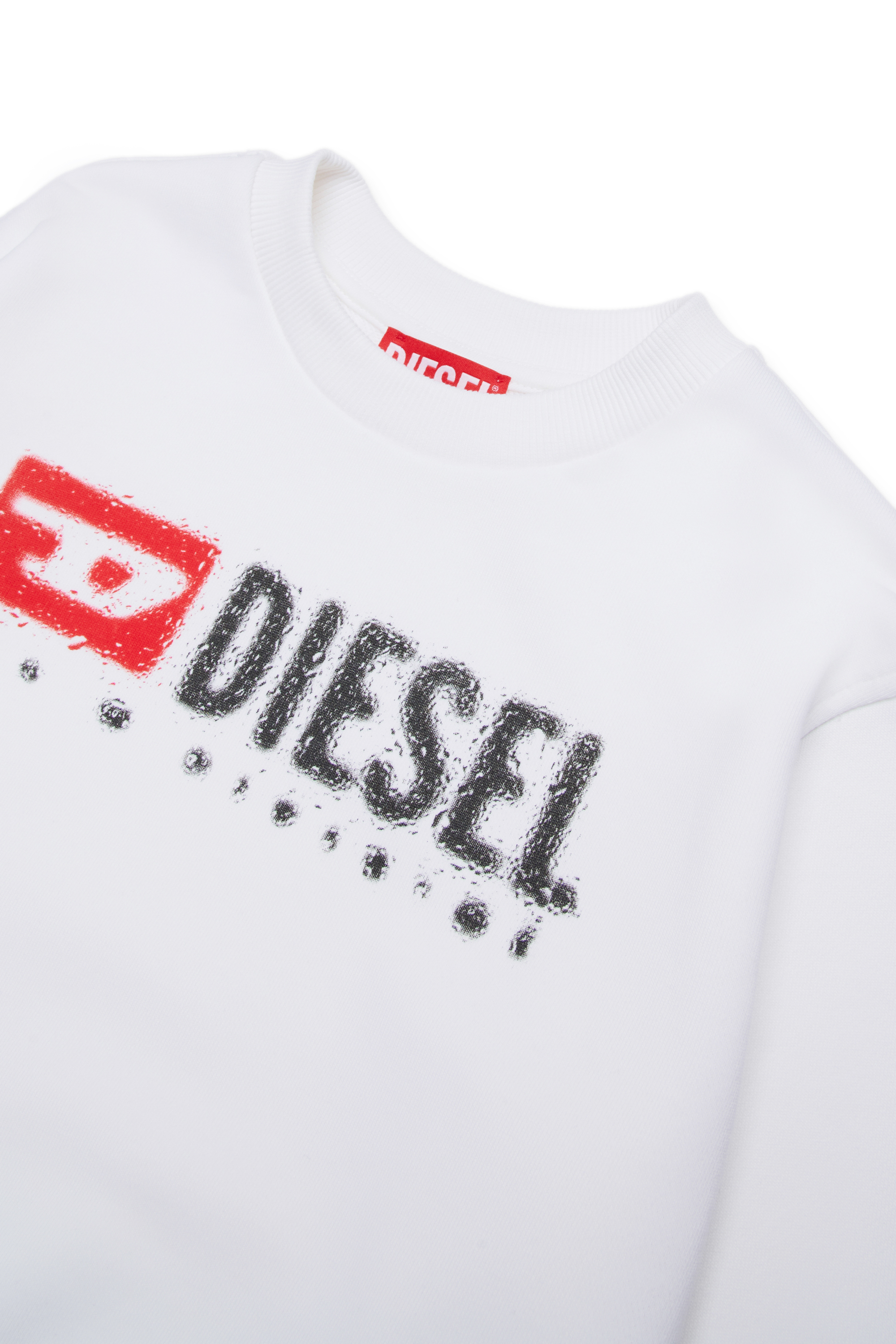 Diesel - SDROPS OVER, Sudadera de algodón con logo Hombre in Blanco - 3