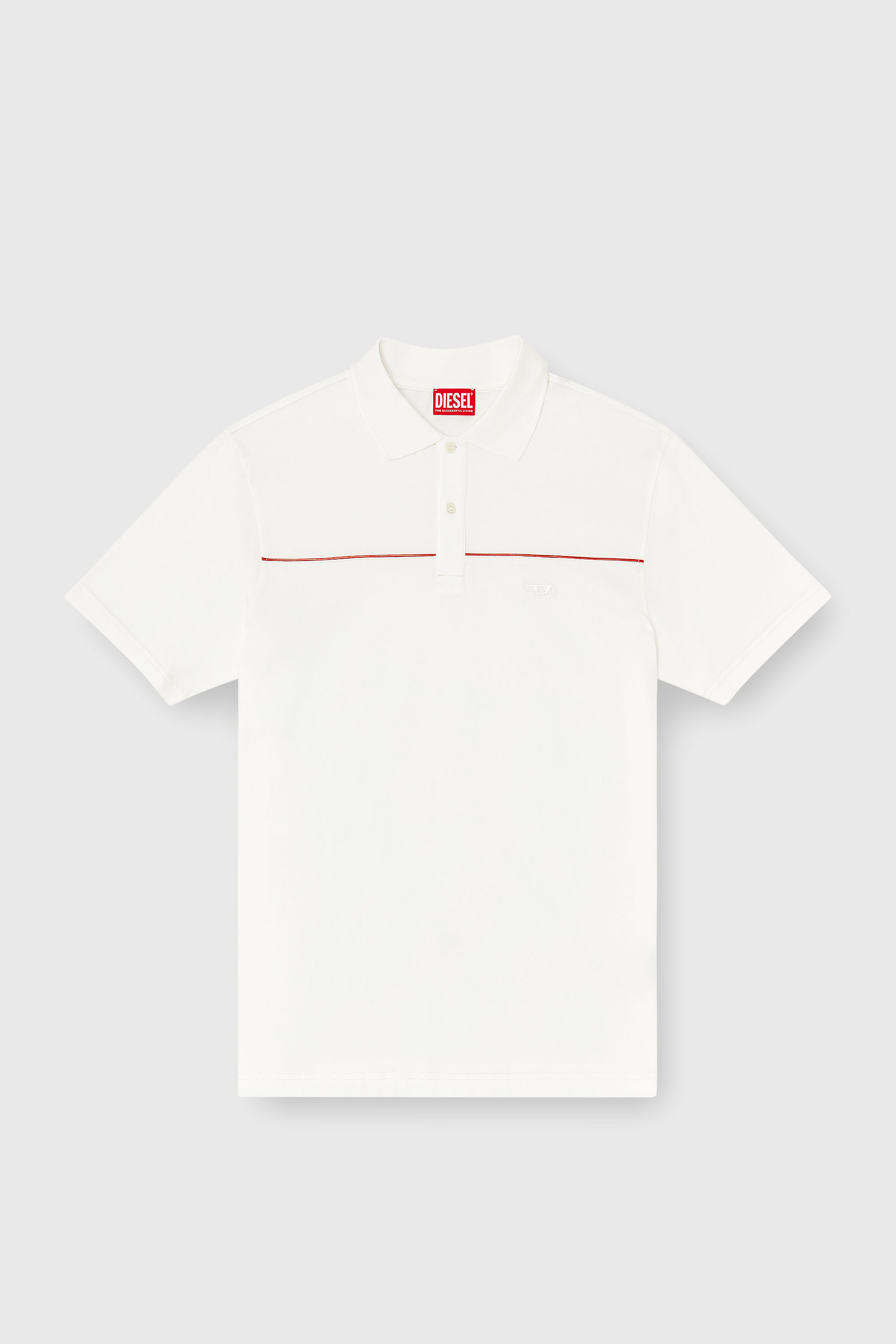 Diesel - T-REJUST-PIPING, Polo con ribetes en contraste Hombre in Blanco - 2