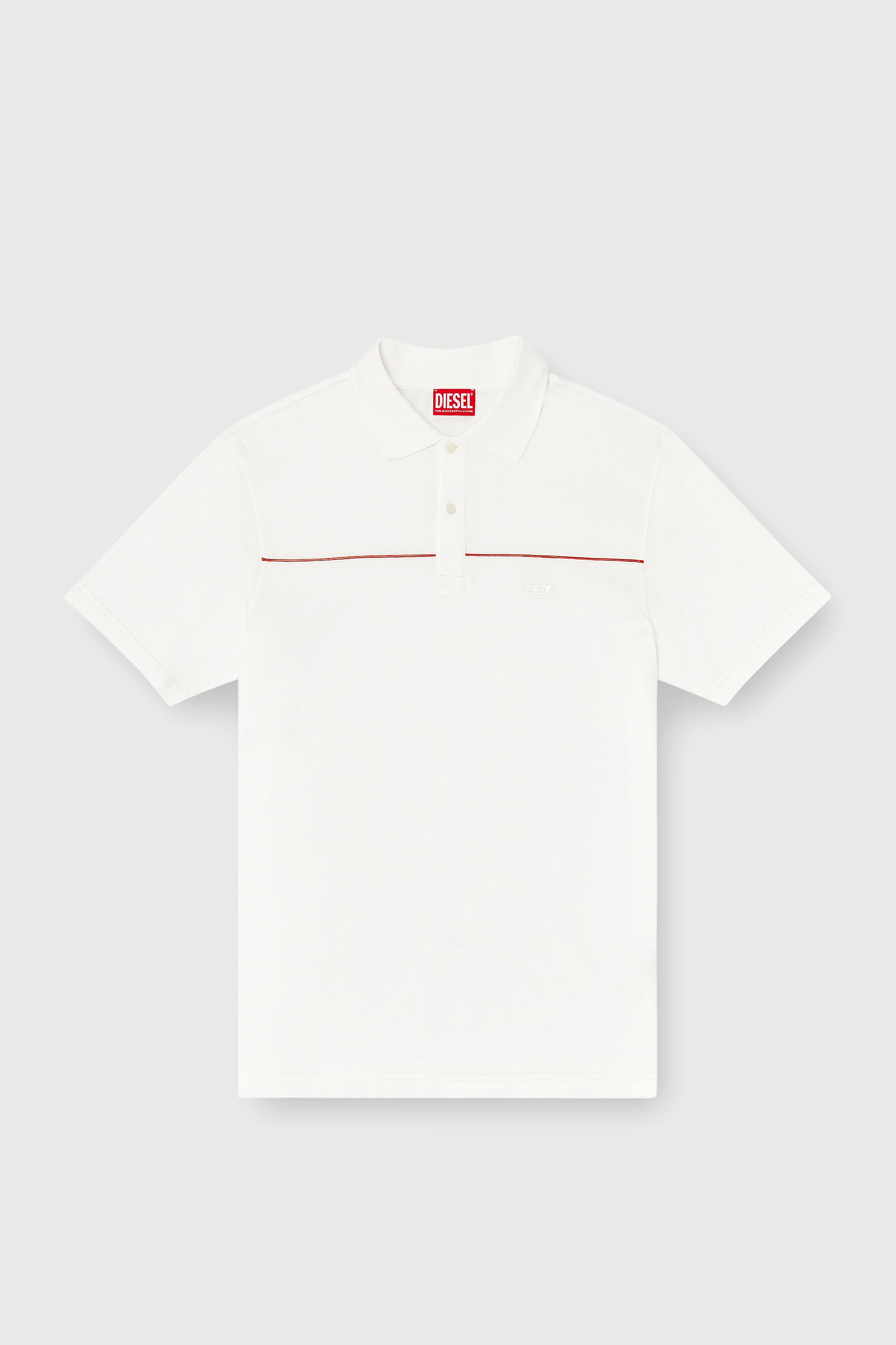 Diesel - T-REJUST-PIPING, Polo con ribetes en contraste Hombre in Blanco - 2