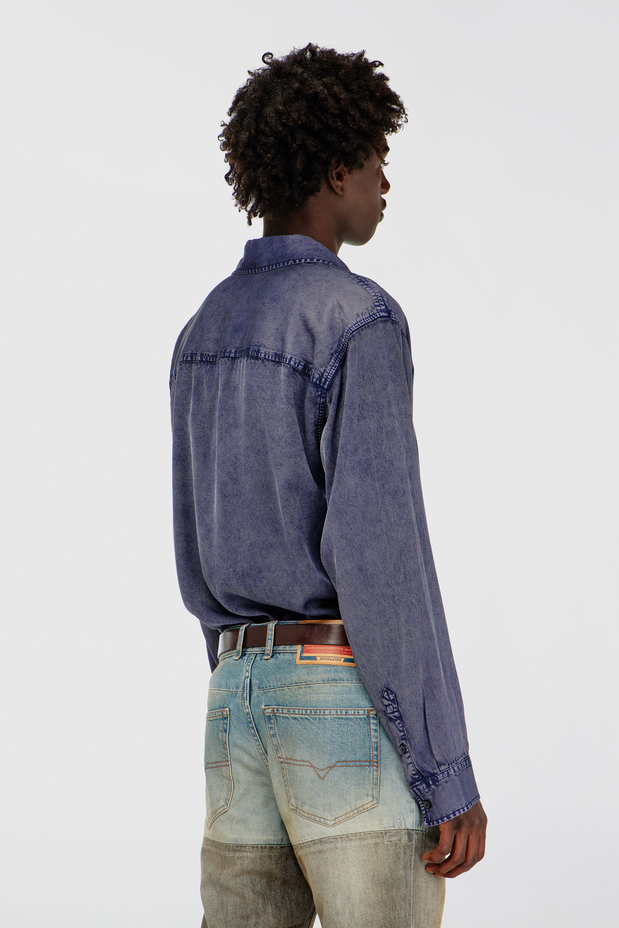 Diesel - S-SIMPLY-NIBC, Camisa fluida de viscosa efecto denim Hombre in ToBeDefined - 3