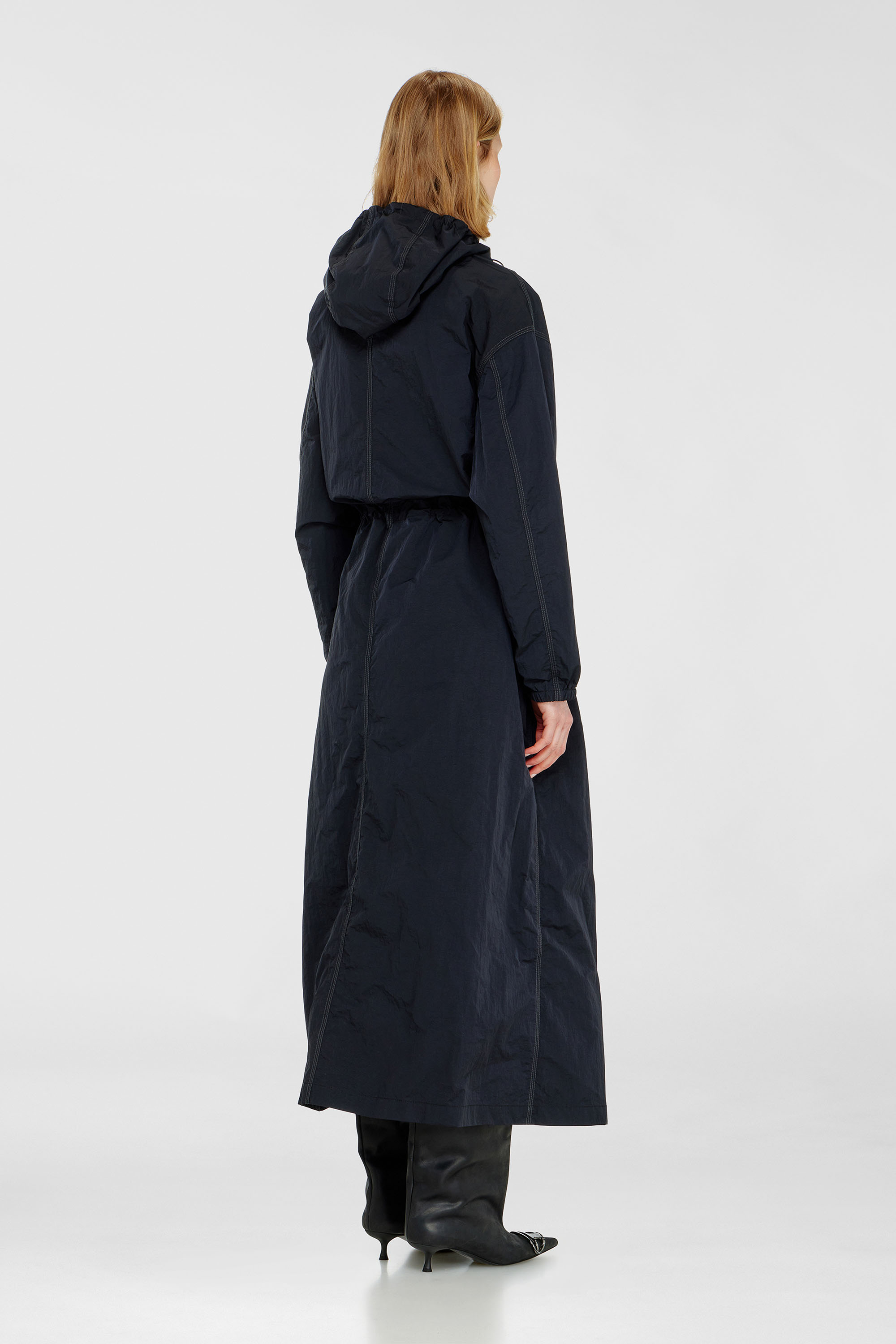 Diesel - G-ASTER-T1, Gabardina de nailon con capucha desmontable Mujer in Azul marino - 4