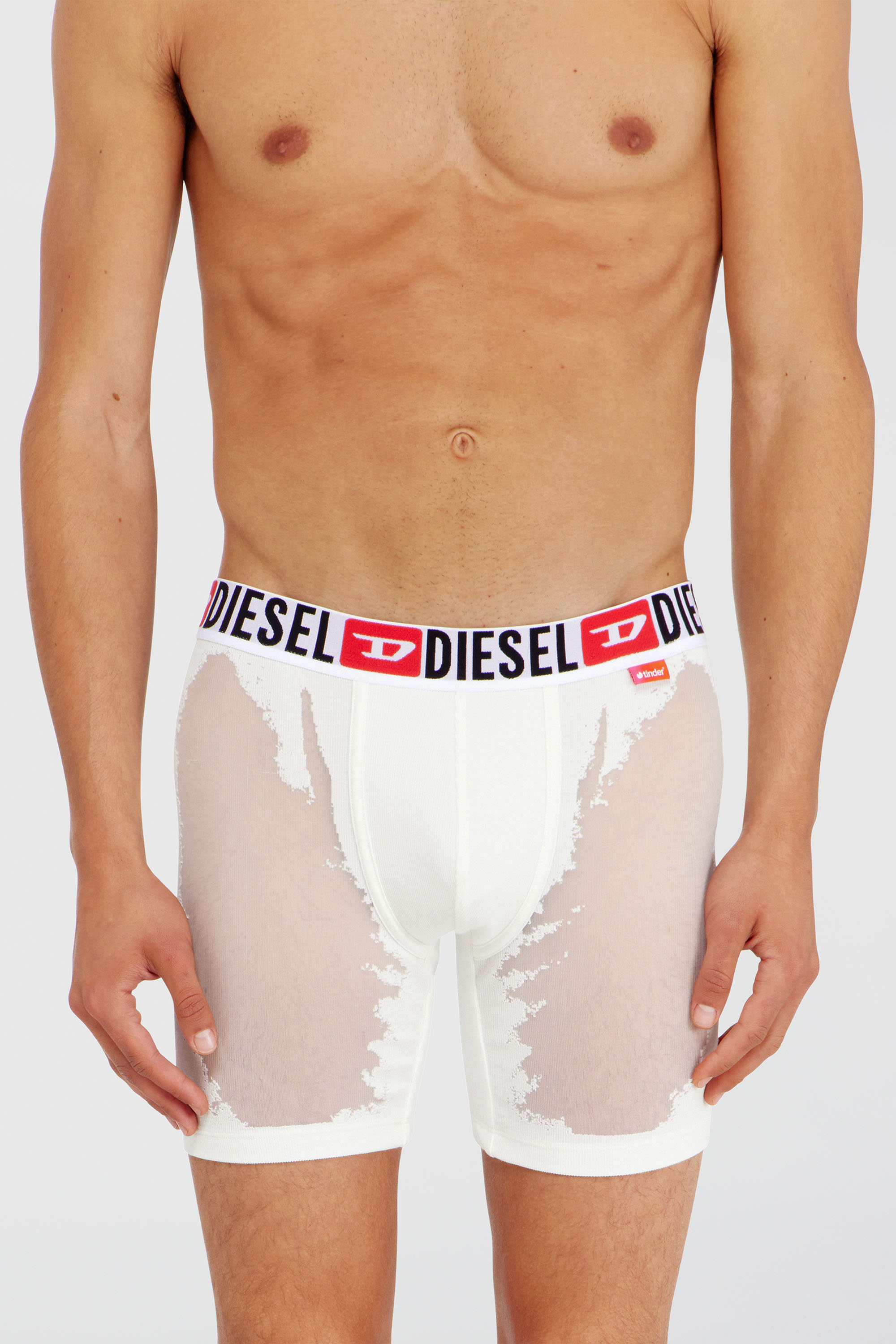 Diesel - PR-MAX-D-CORE, Boxer largos con efecto devor&eacute; transl&uacute;cido Hombre in Blanco - 1