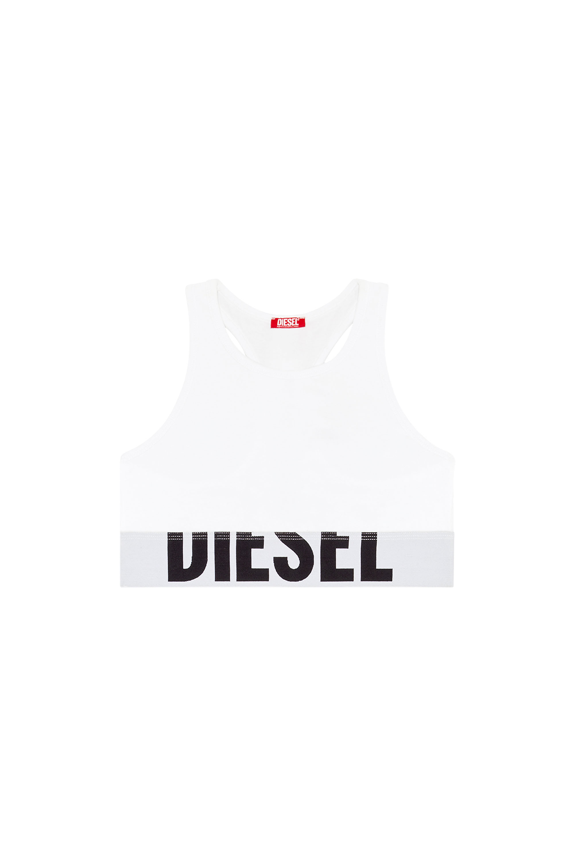 Diesel - UFSB-COTTON-RACE-BRALETTE-XL, Sujetador deportivo con logotipo recortado Mujer in Blanco - 2
