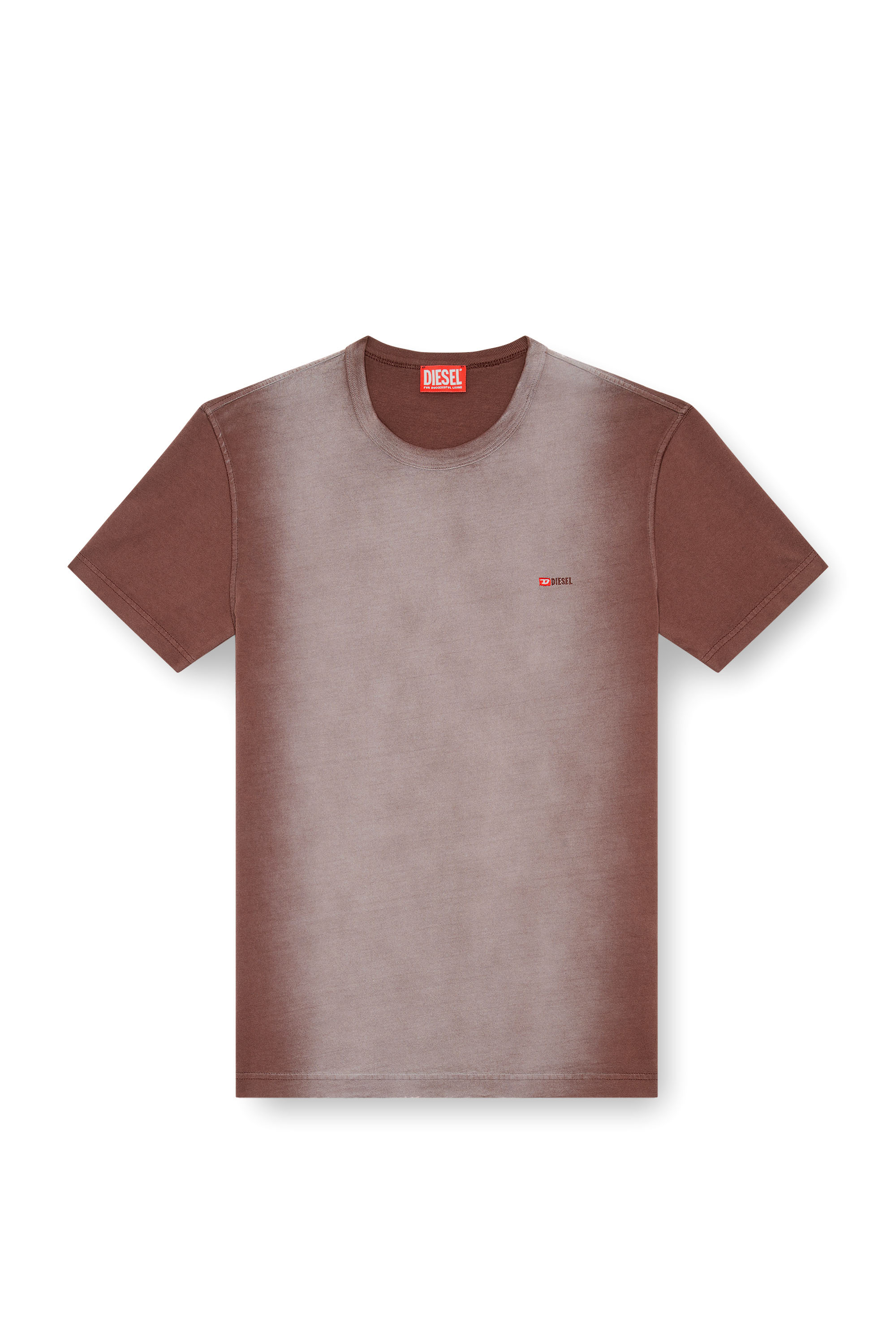 Diesel - T-ADJUST-Q2, Hombre Camiseta en tejido de algodón rociado in Marrón - Image 3