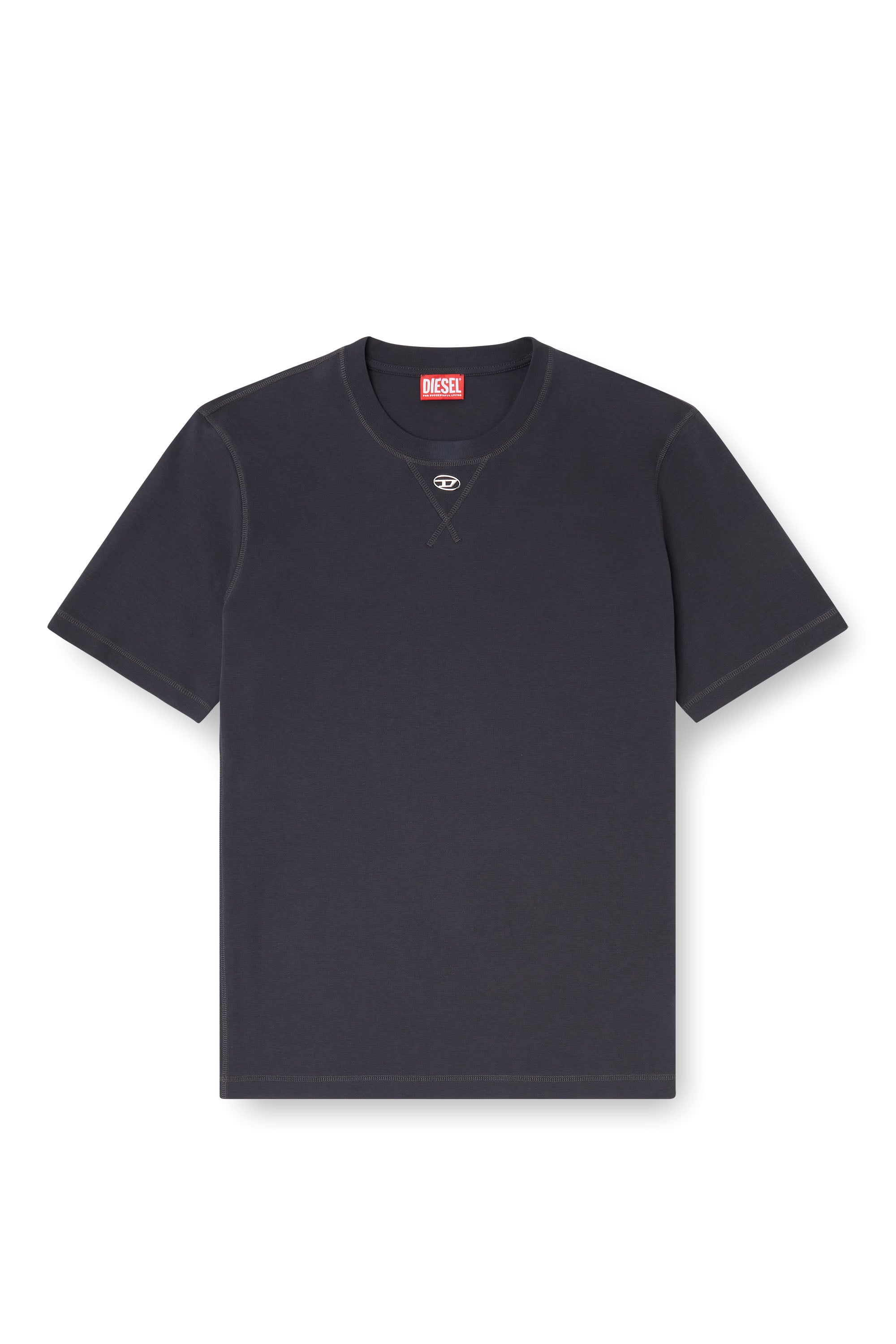 Diesel - T-MADJUST-TR, Camiseta regular con cuello redondo y Oval D Hombre in Gris - 3
