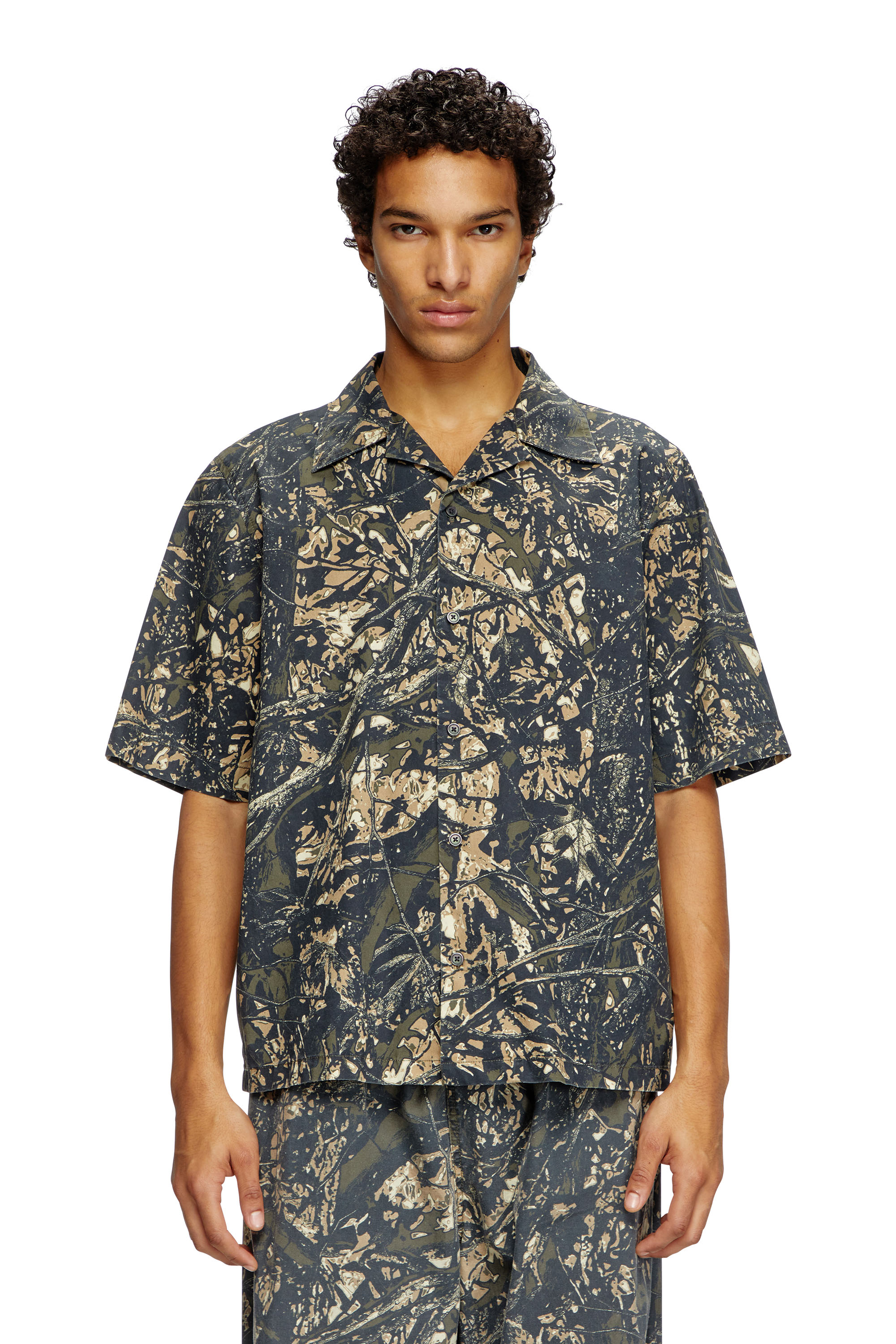 Diesel - S-LINT, Camisa de manga corta con estampado de camuflaje Hombre in Multicolor - 1