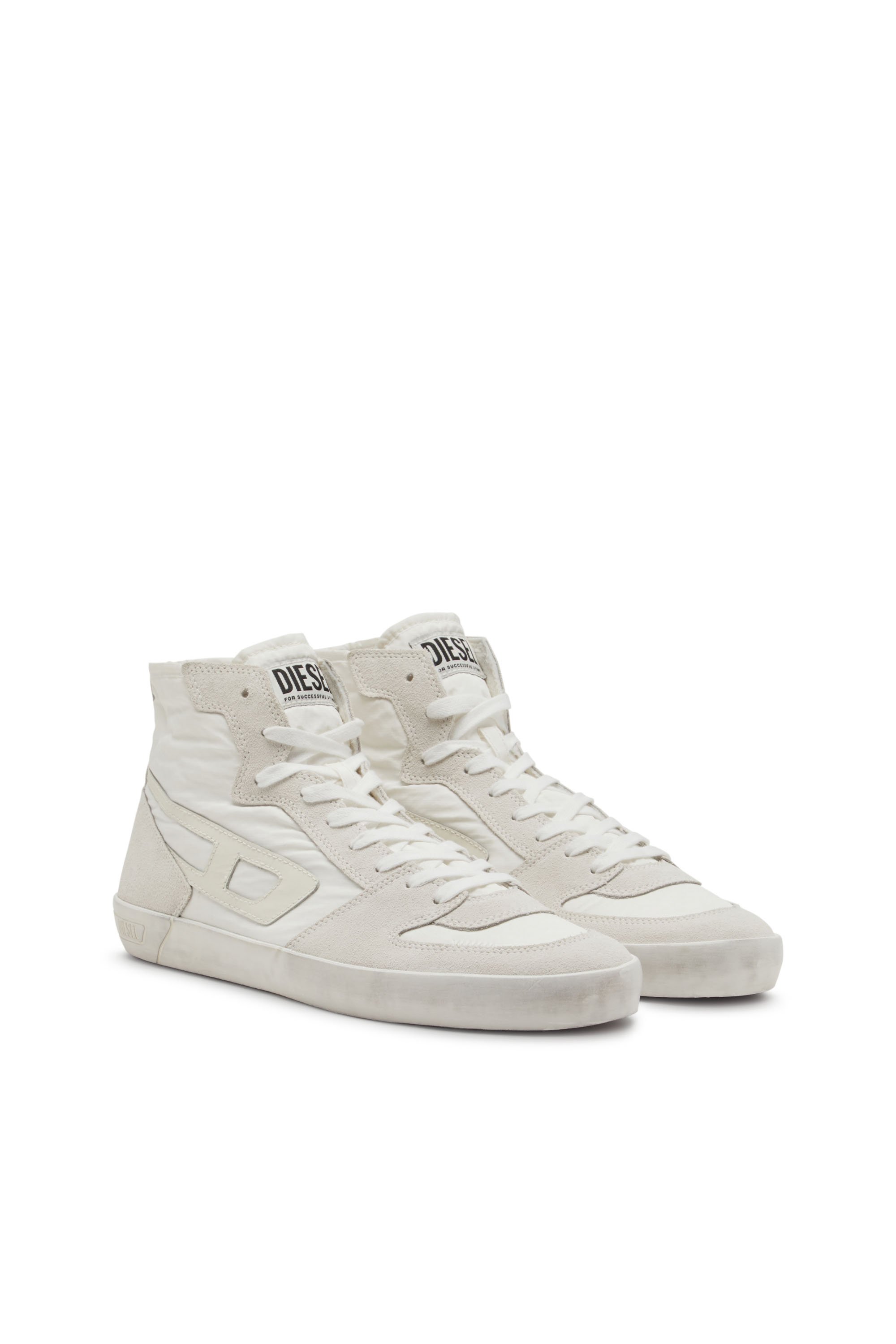 Diesel - S-LEROJI D-1 MID, Deportivas altas de ripstop acolchado y gamuza Hombre in Blanco - 2