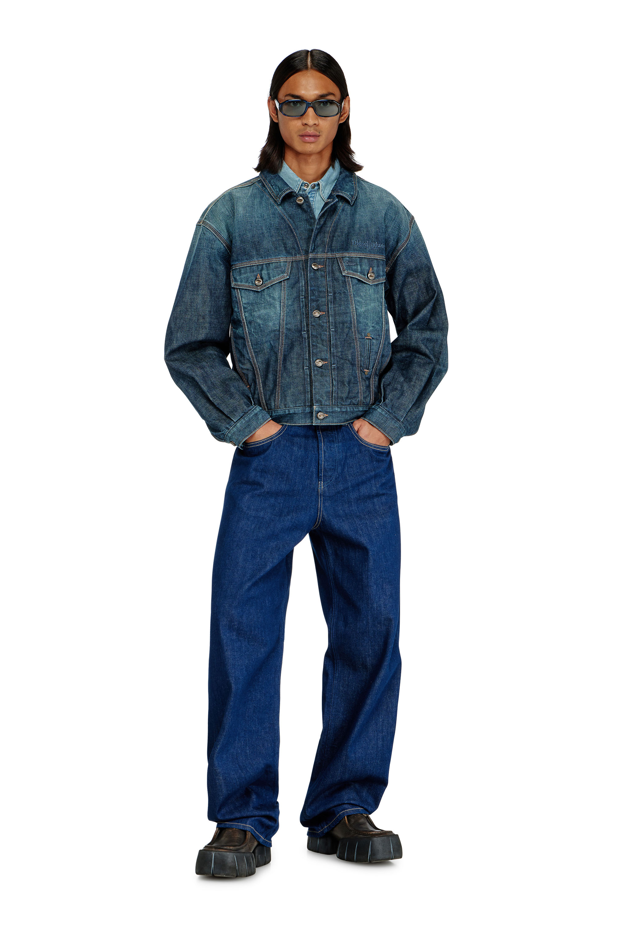 Diesel - Relaxed Jeans 2001 D-Macro 09Q09 Hombre, Azul Oscuro - 2