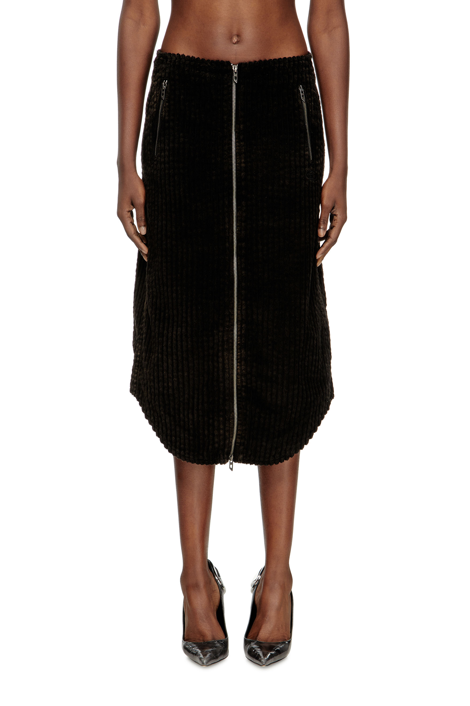 O-LLIPOP, Negro Diesel - O-LLIPOP, Falda midi de algodón con cremallera Mujer in Negro - 3