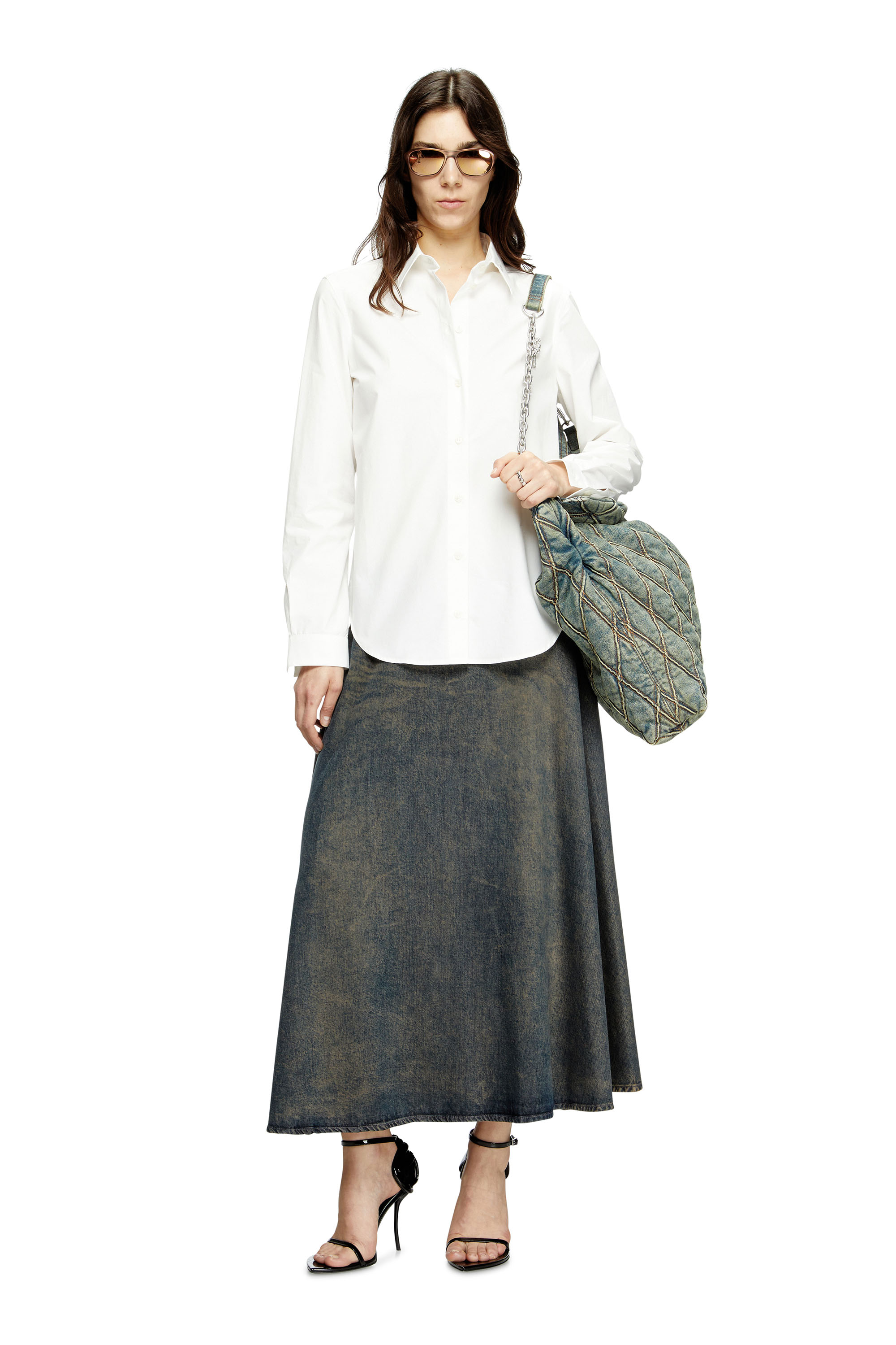 Diesel - C-RONOS, Camisa de popelina con parche Oval D Mujer in ToBeDefined - 2