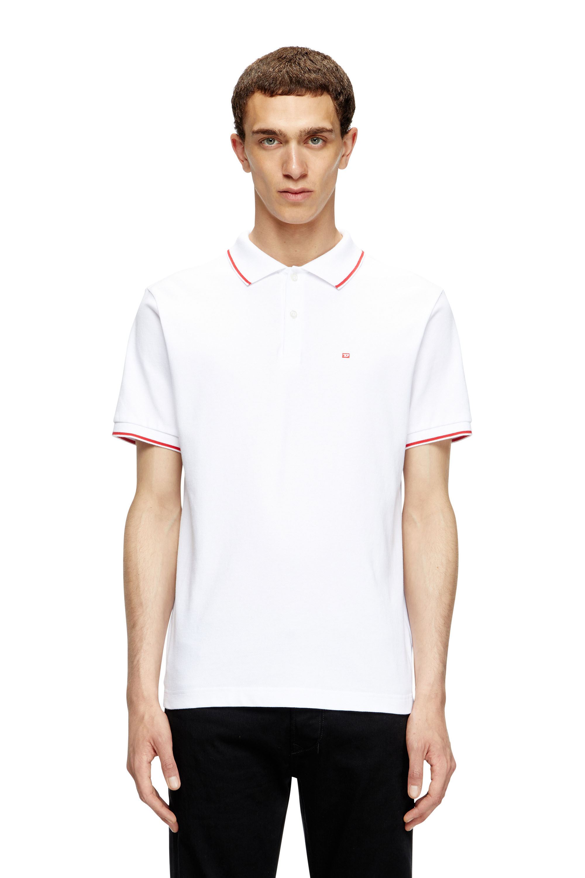 Diesel - T-FERRY-MICRODIV, Camisa polo con pequeño bordado Diesel Hombre in Blanco - 1