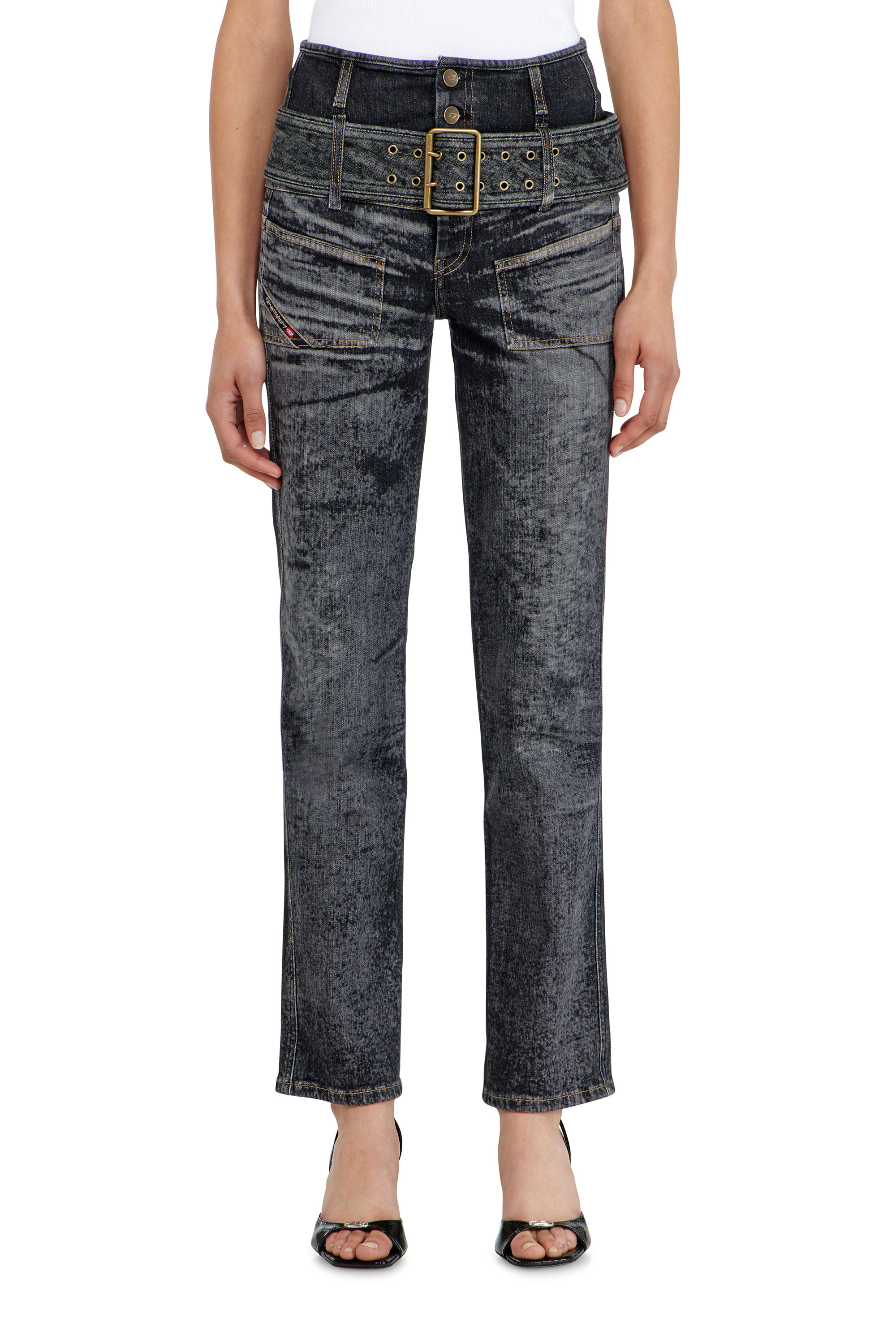 Diesel - Slim Jeans D-Gorina 09Q30 Mujer, Negro/Gris oscuro - 4