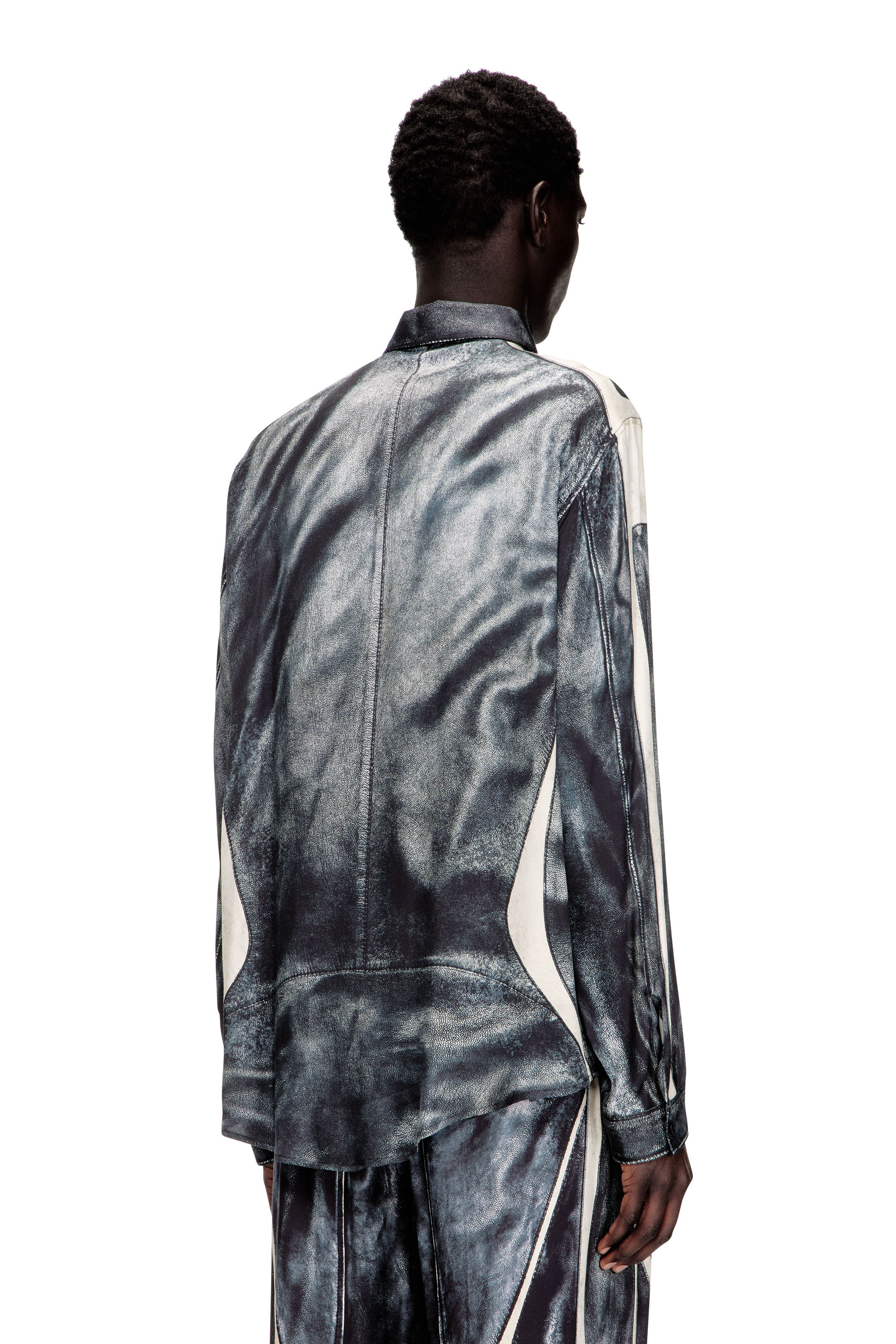 Diesel - S-SIMPLY-BMCZ, Camisa de viscosa estampada con cierre de cremallera frontal Hombre in ToBeDefined - 4