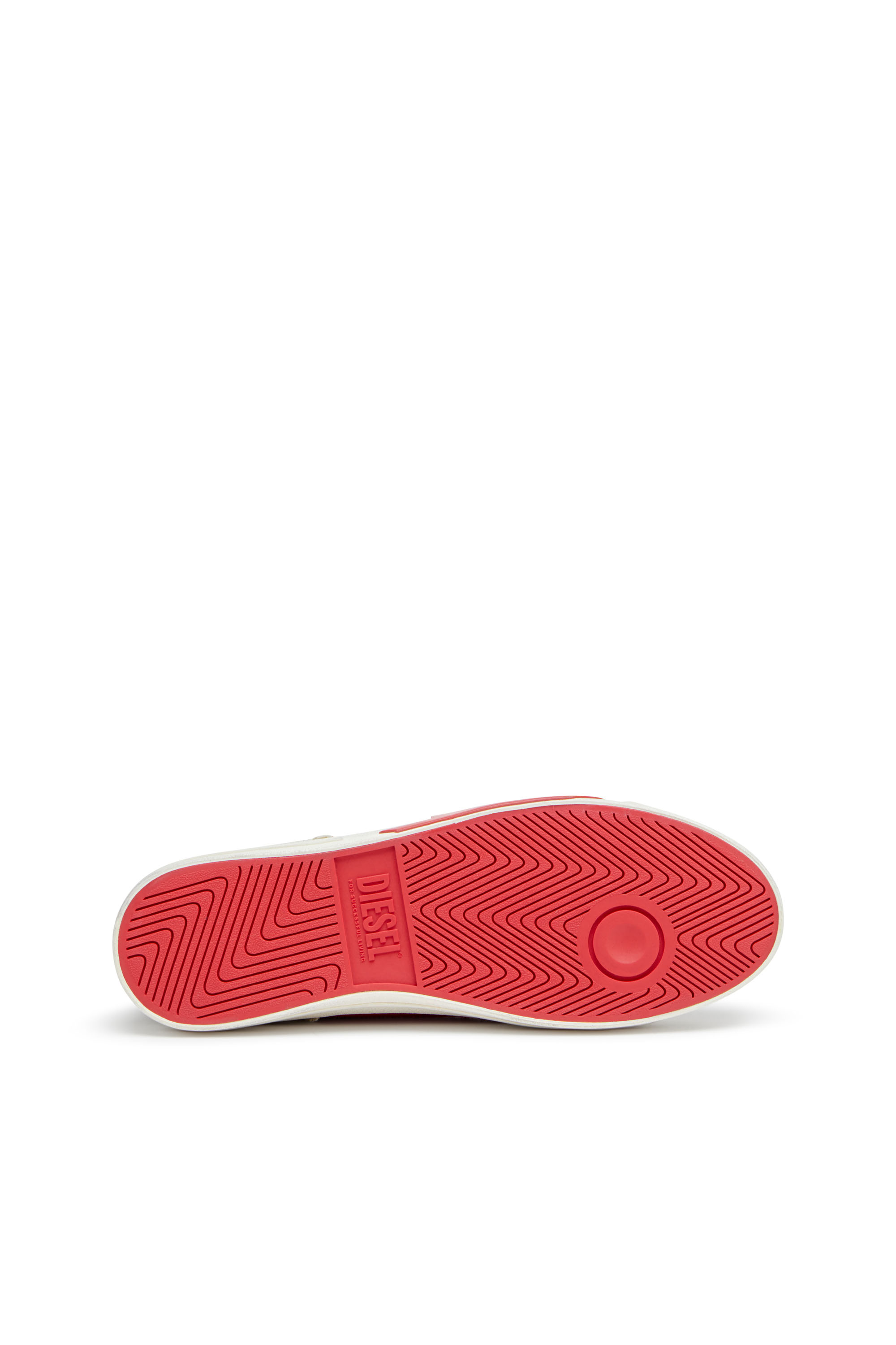 S-D-VERSE MID, Grey/Red Diesel - S-D-VERSE MID, Man's S-D-Verse-Dirty-effect high-top canvas sneakers in Grey/Red - 5