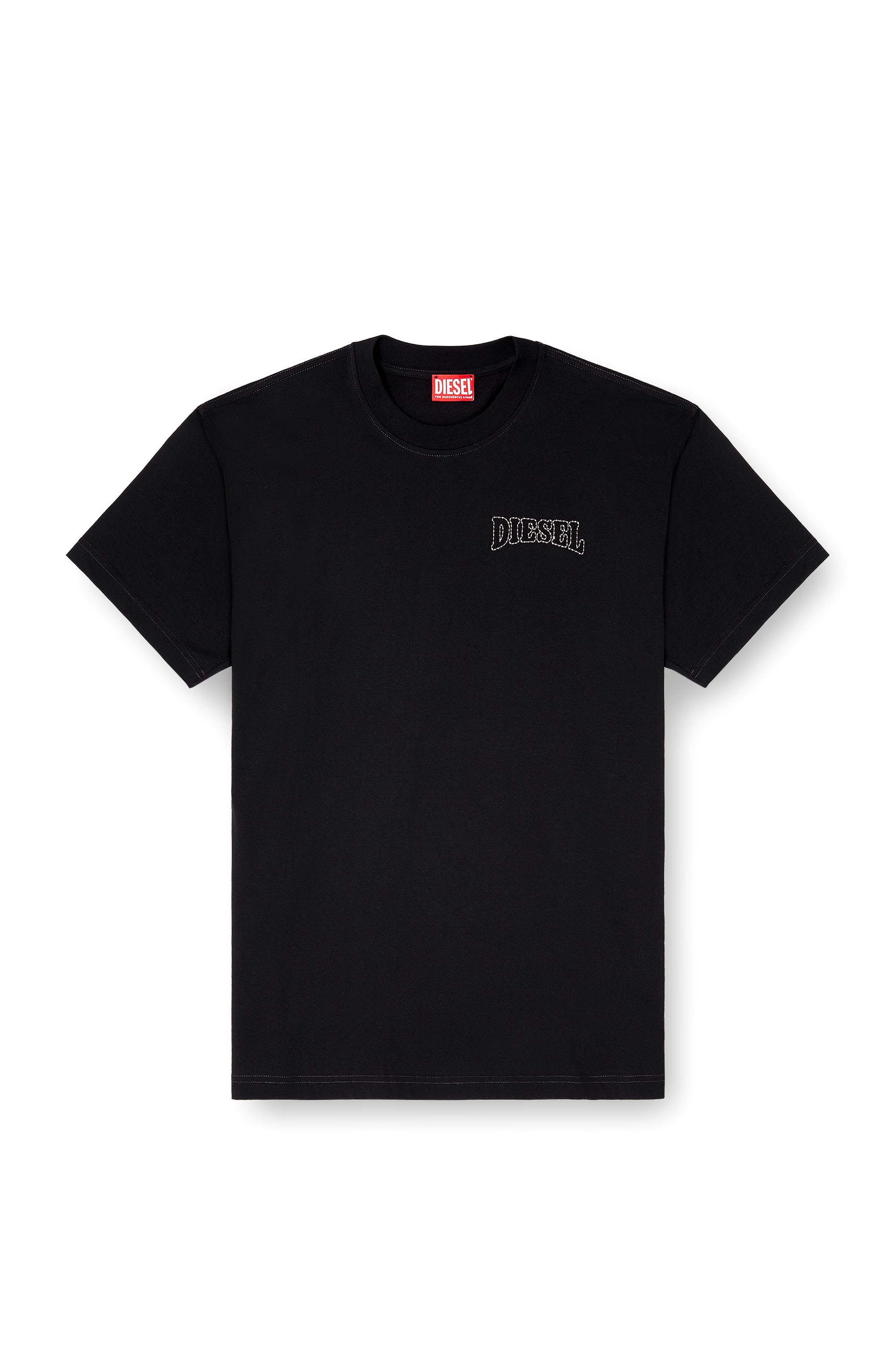 Diesel - T-NORM-V16, Camiseta de algod&oacute;n regular con bordado Diesel Hombre in Negro - 3