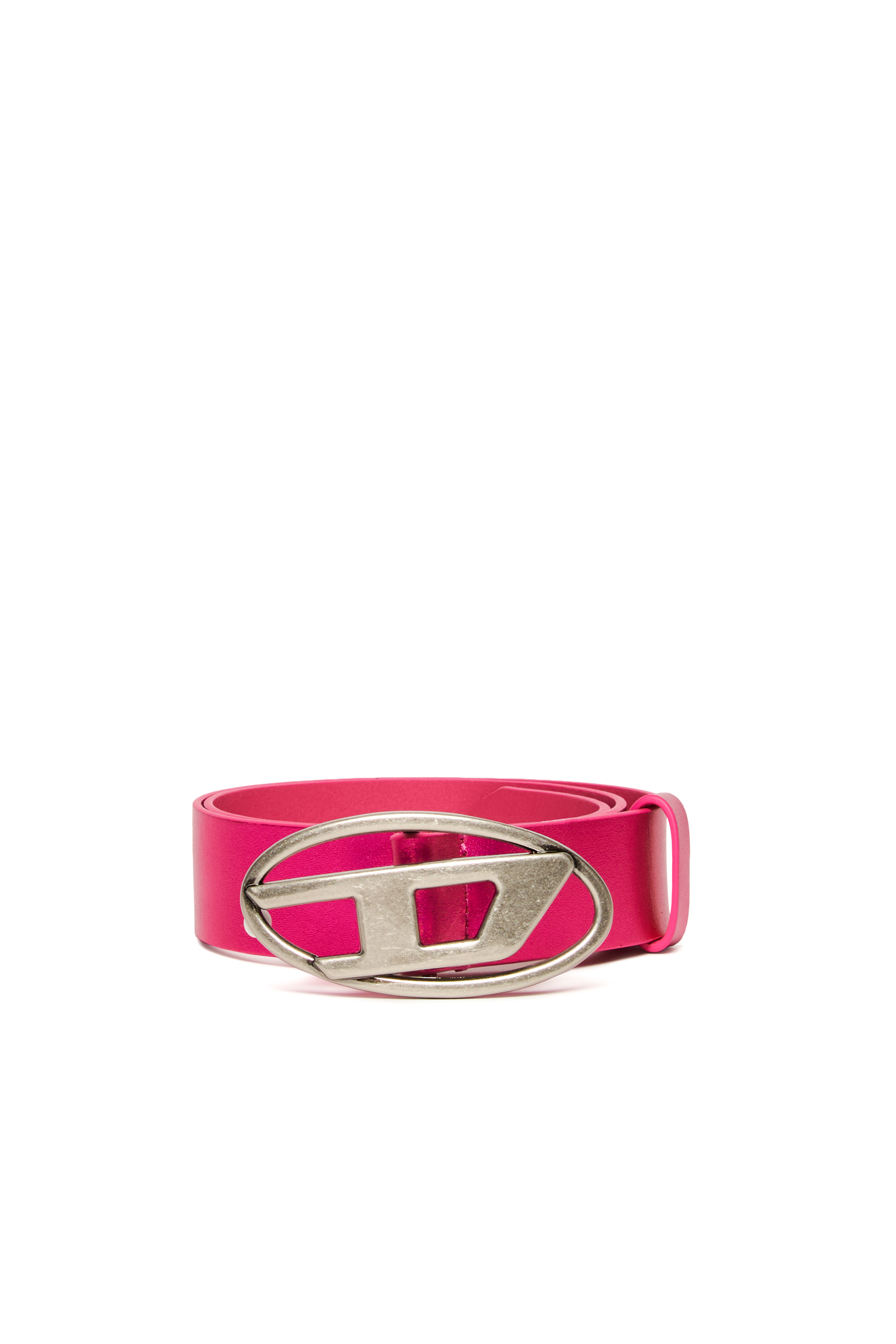 Diesel - B1DR, Cinturón de piel con hebilla ovalada D Unisex in Rosa - 1