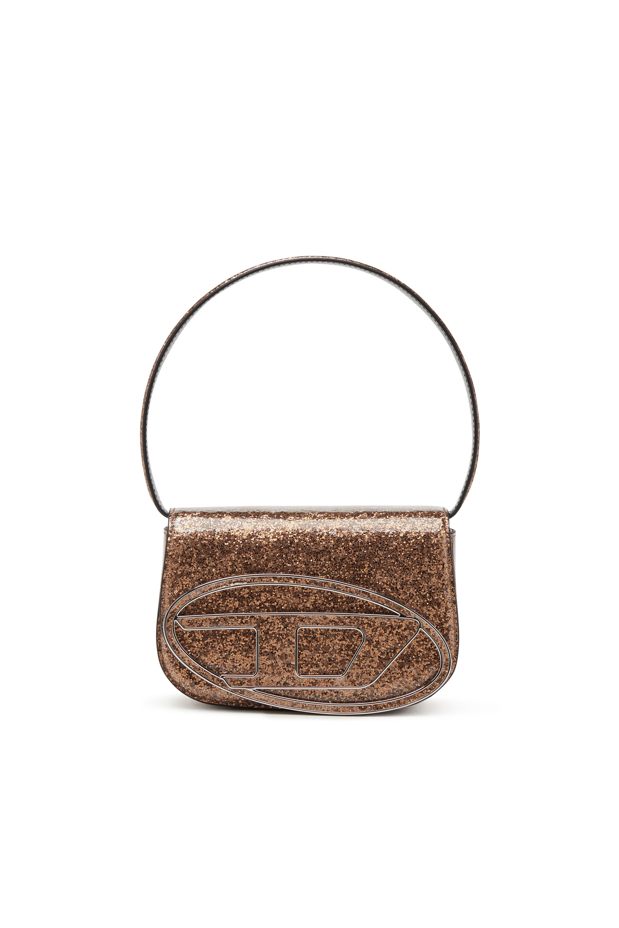 Diesel - 1DR, Woman's 1DR-Iconic shoulder bag with macro glitter in Bronze - 1