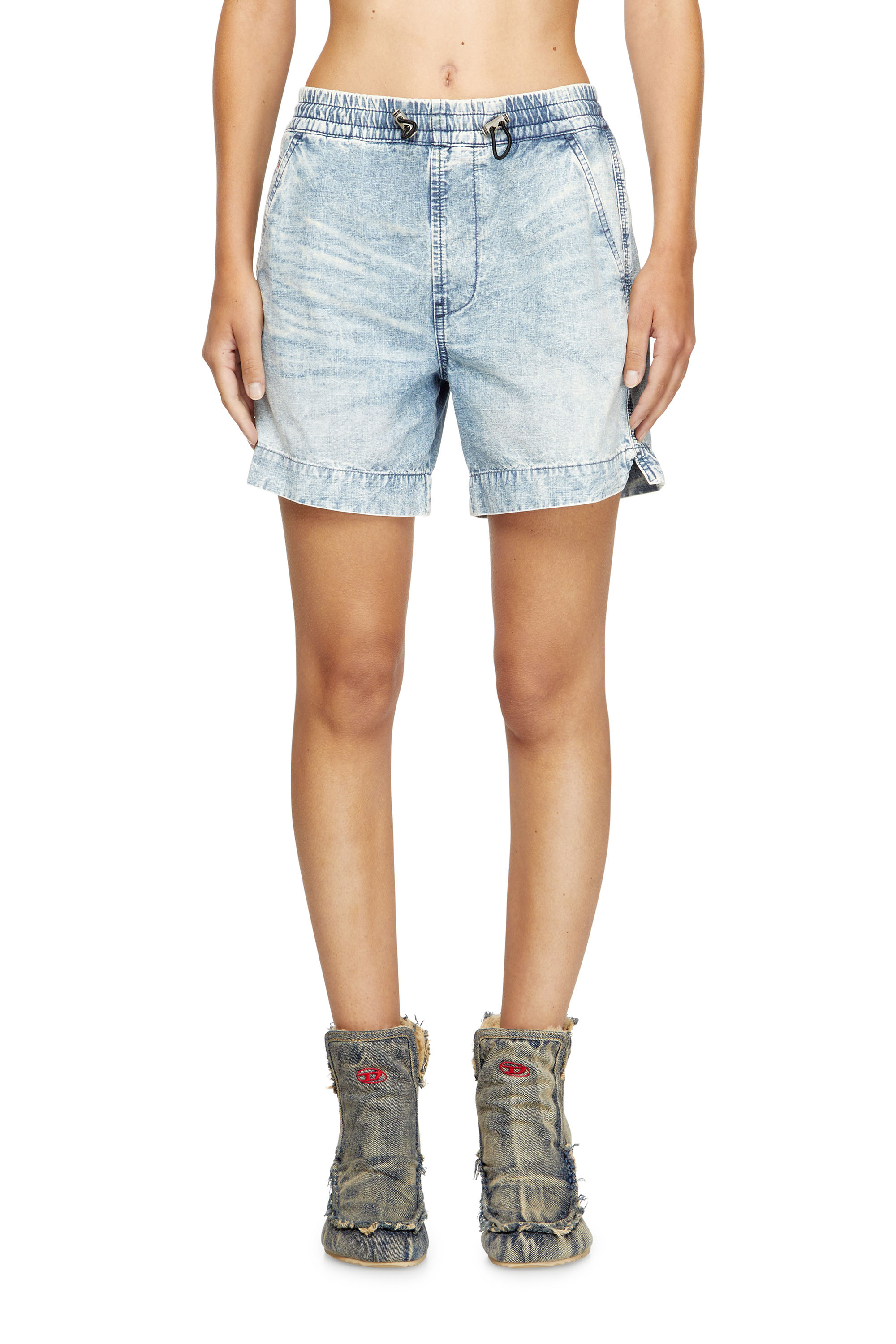 Diesel - D-TENNI-S, Pantalones cortos en denim efecto mármol Unisex in Azul marino - 4