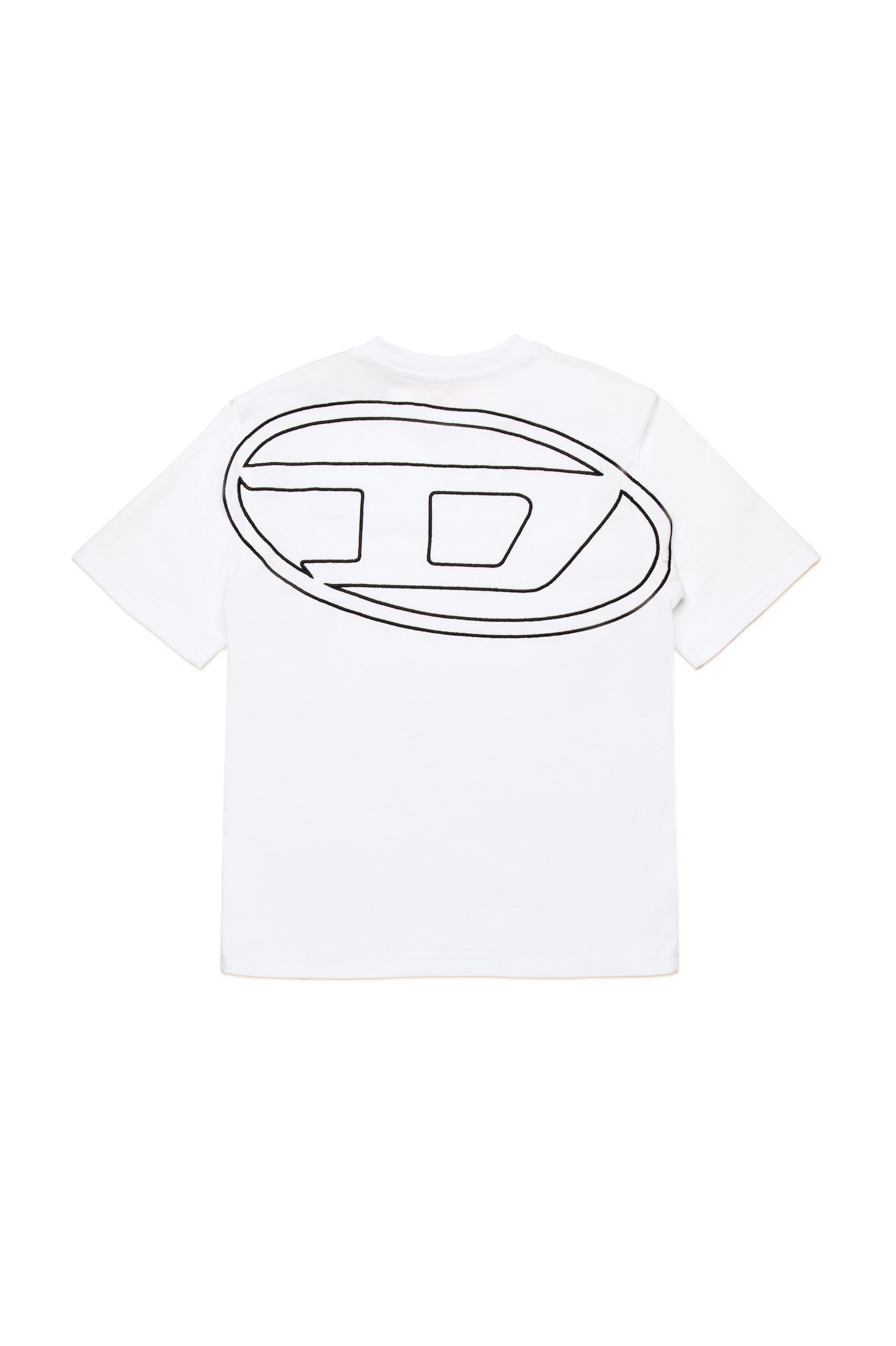 Diesel - TBOGGYMEGOVALD OVER, Man's T-shirt with mega Oval D embroidery in White - 2