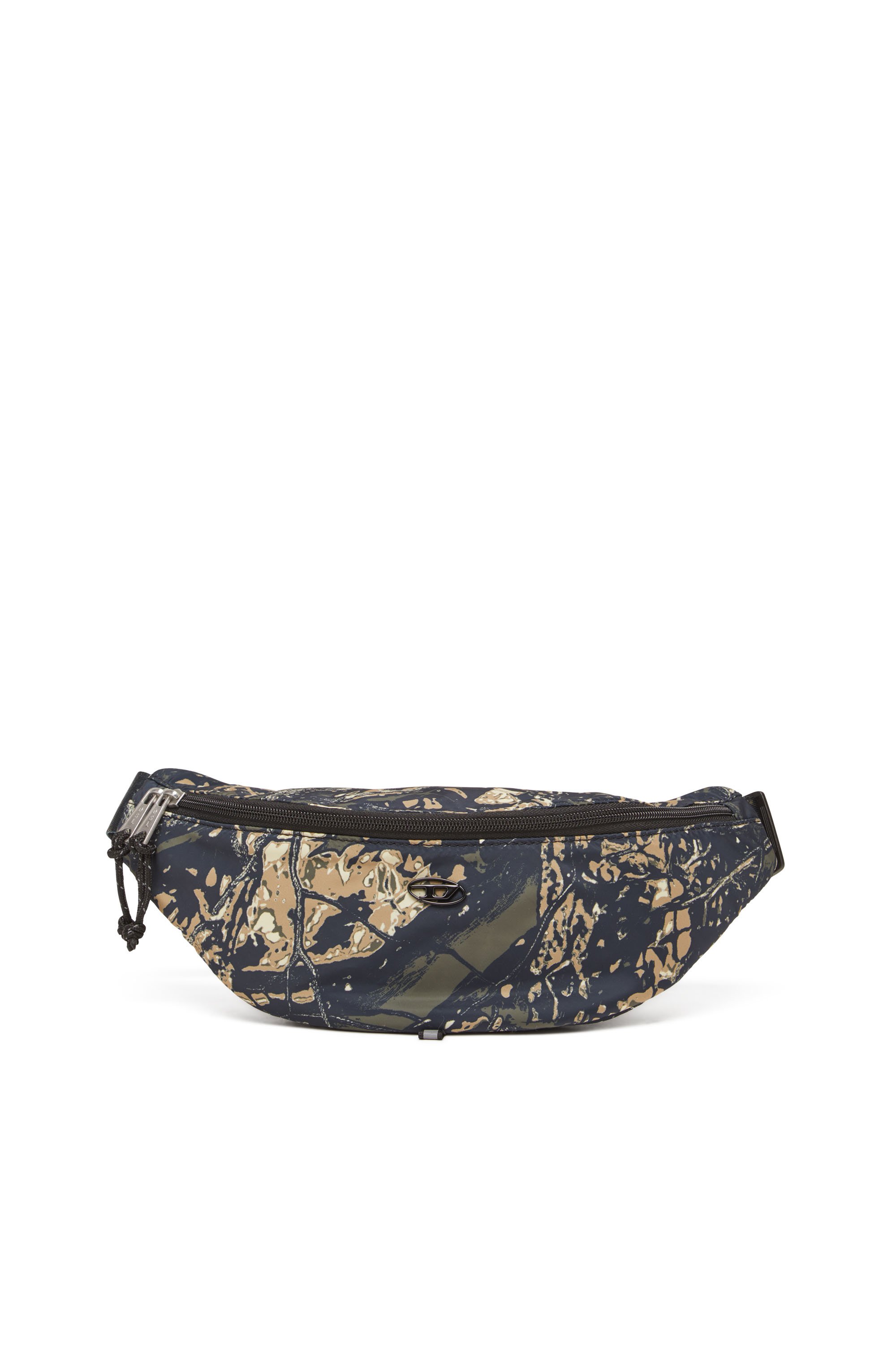 Diesel - D-PACK BELTBAG X, Belt bag in camo-print fabric Unisex in Verde - 1