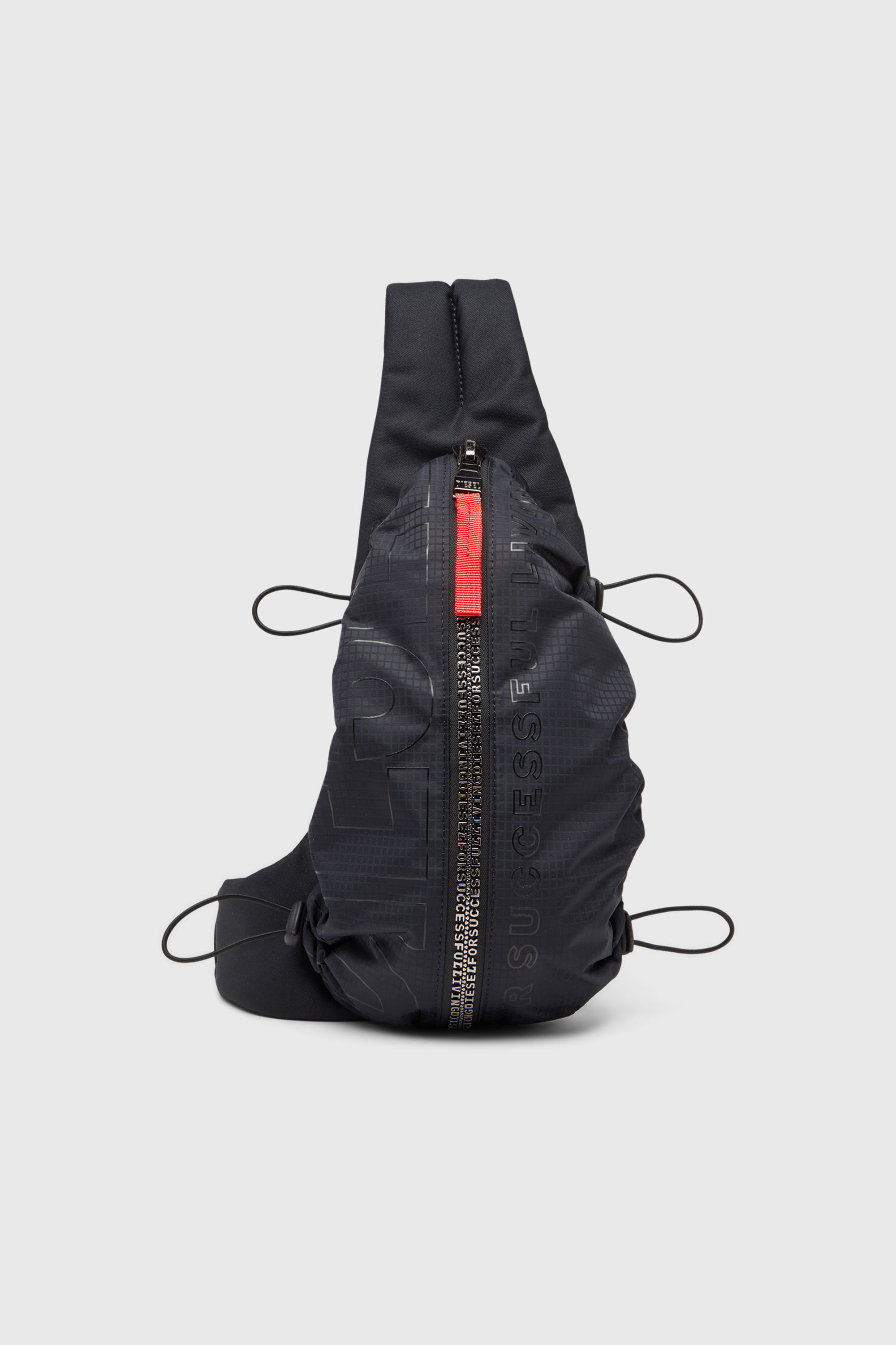 Diesel - ZIP-D CROSSBODY X, Zip-D-Bolso bandolera de tejido exterior de jacquard a cuadros Hombre in Negro - 1