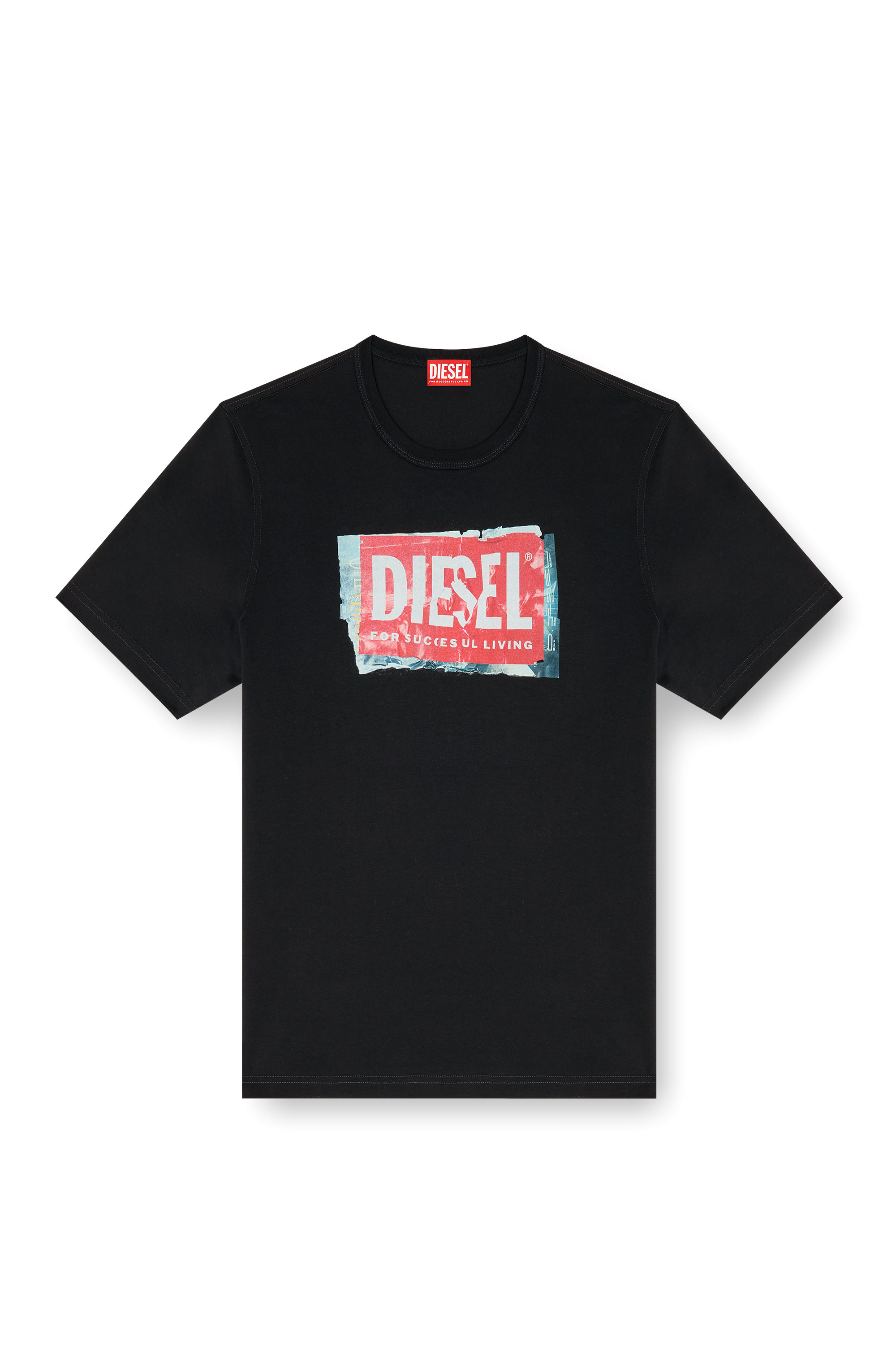 Diesel - T-ADJUST-Q6, Camiseta con logotipo con efecto arrugado Hombre in Negro - 3