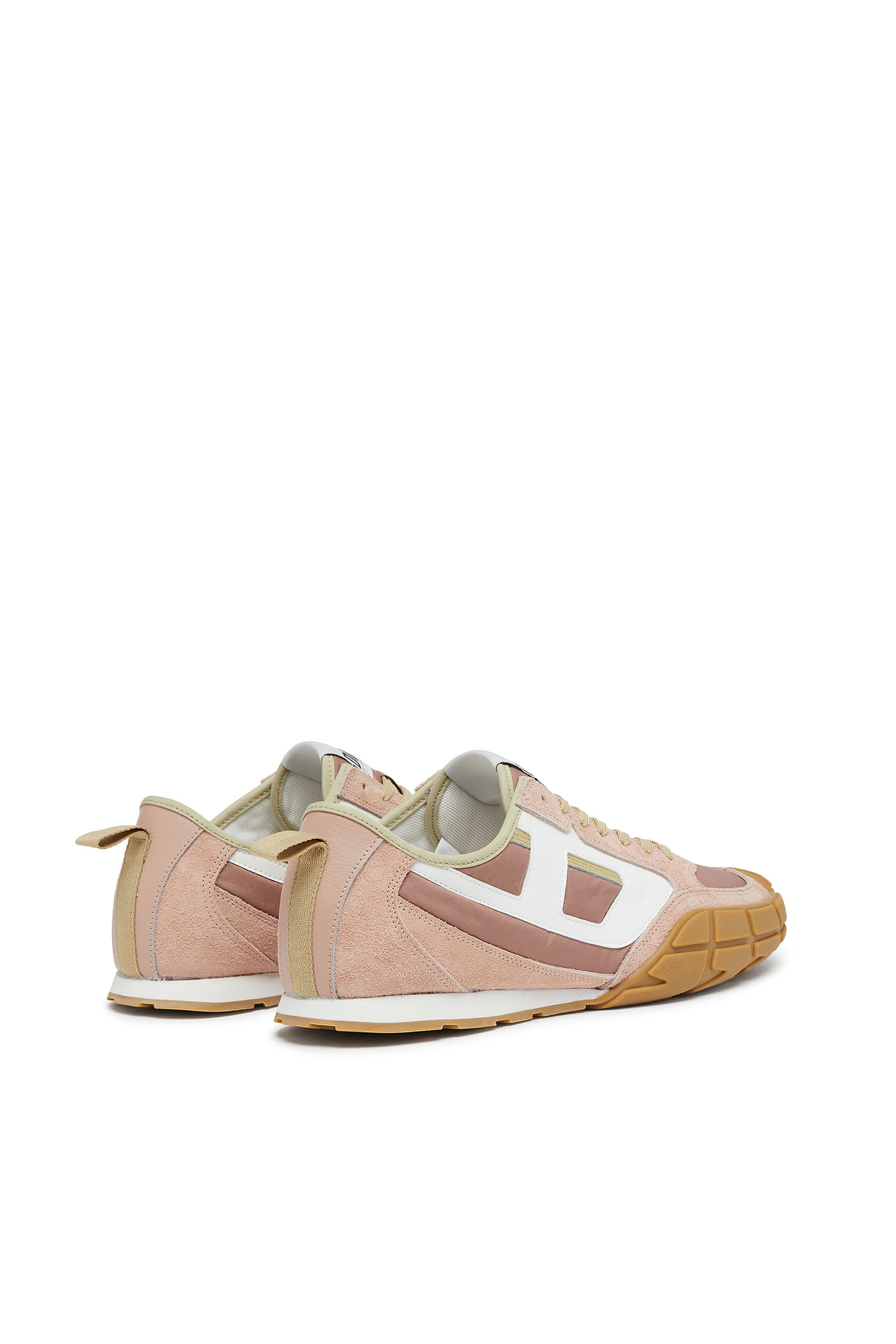 Diesel - S-PAGODHA LOW W, Woman's S-Pagodha-Sneakers in leather, suede and ripstop in Pink/White - 3