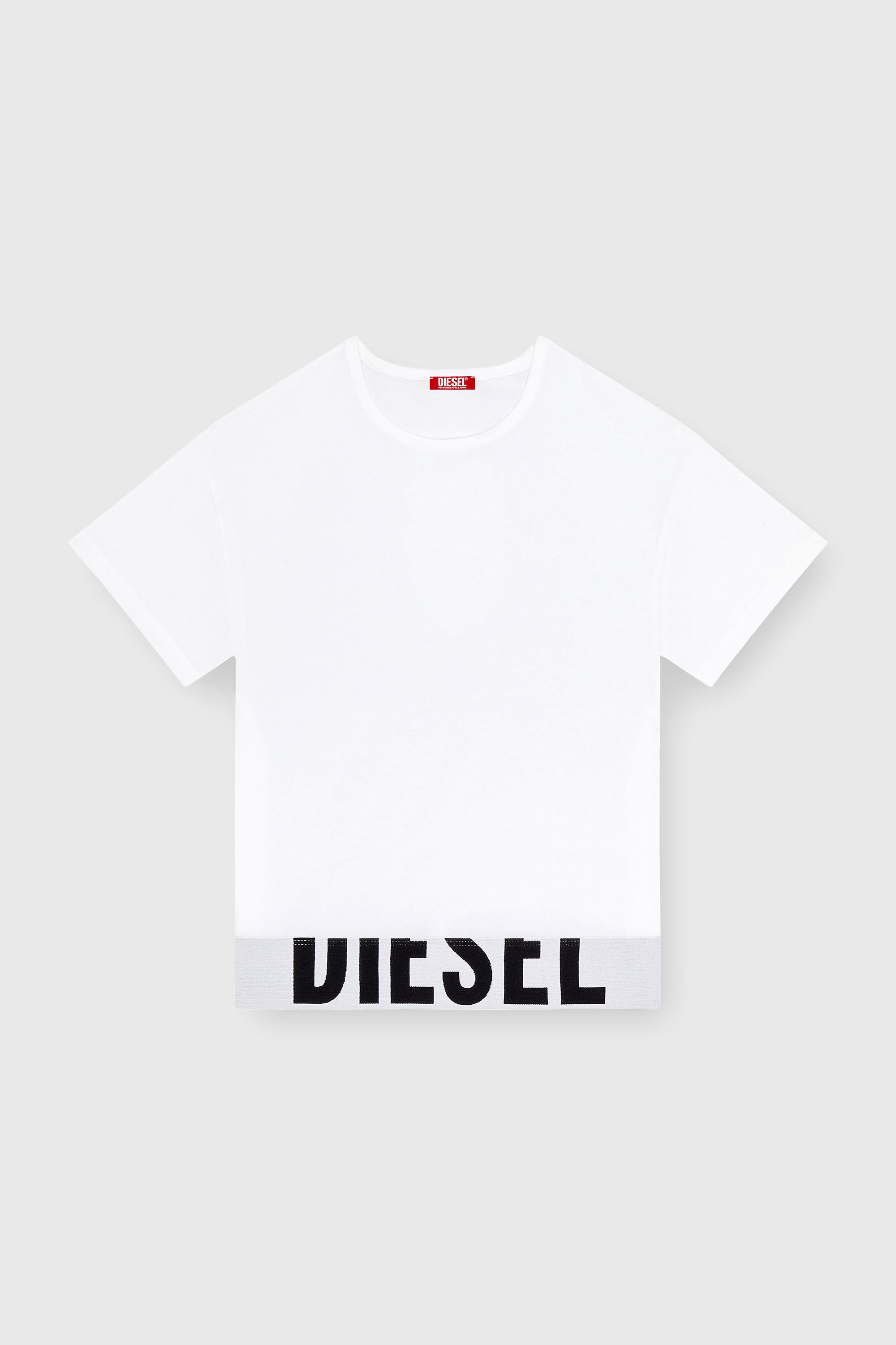 Diesel - UFTEE-SPORT-CROPPED-T-SHIRT, Top deportivo recortado con banda con el logotipo Mujer in Blanco - 2