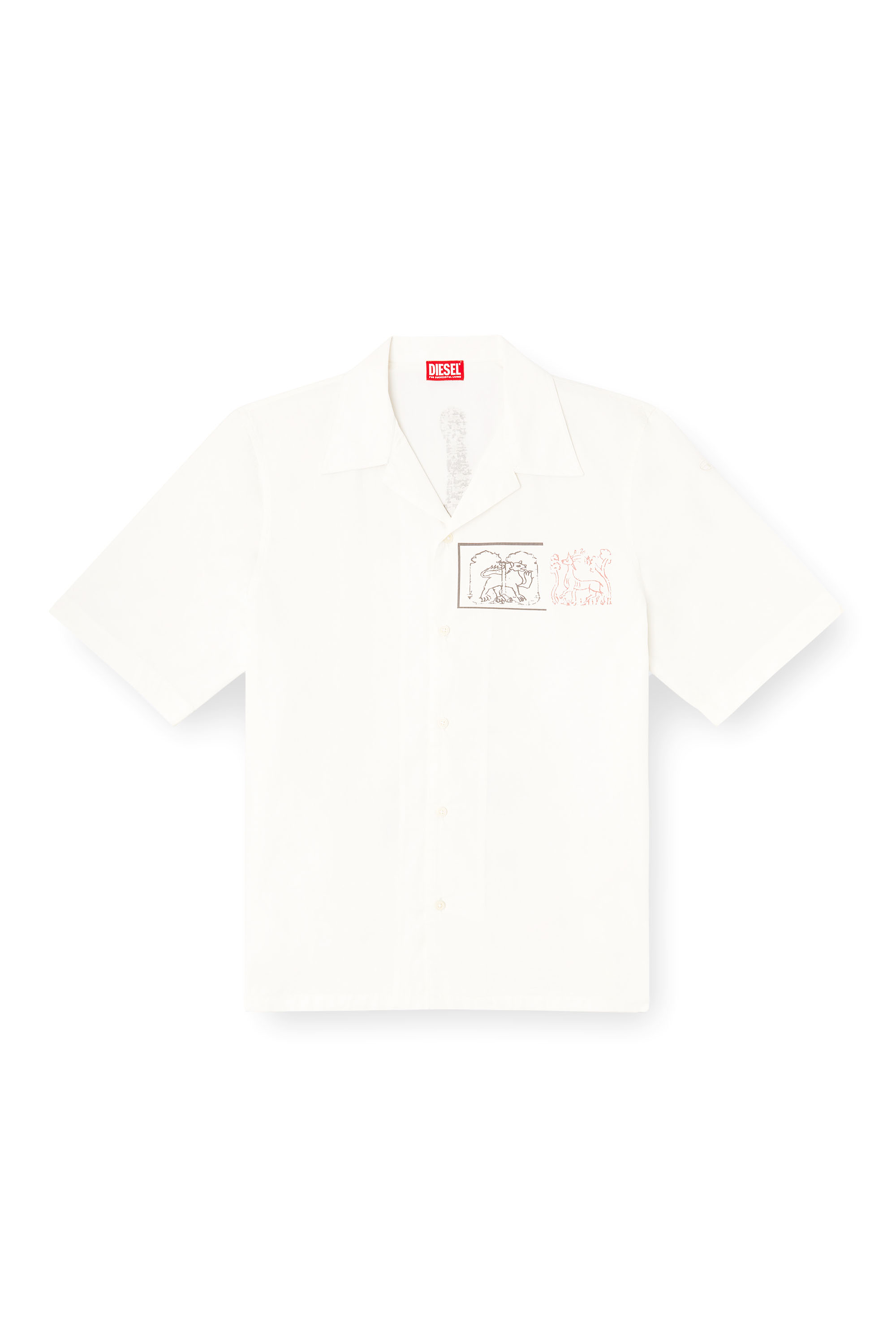 Diesel - S-BRACK-A-HGBS, Camisa con estampado de espada Hombre in Blanco - 3