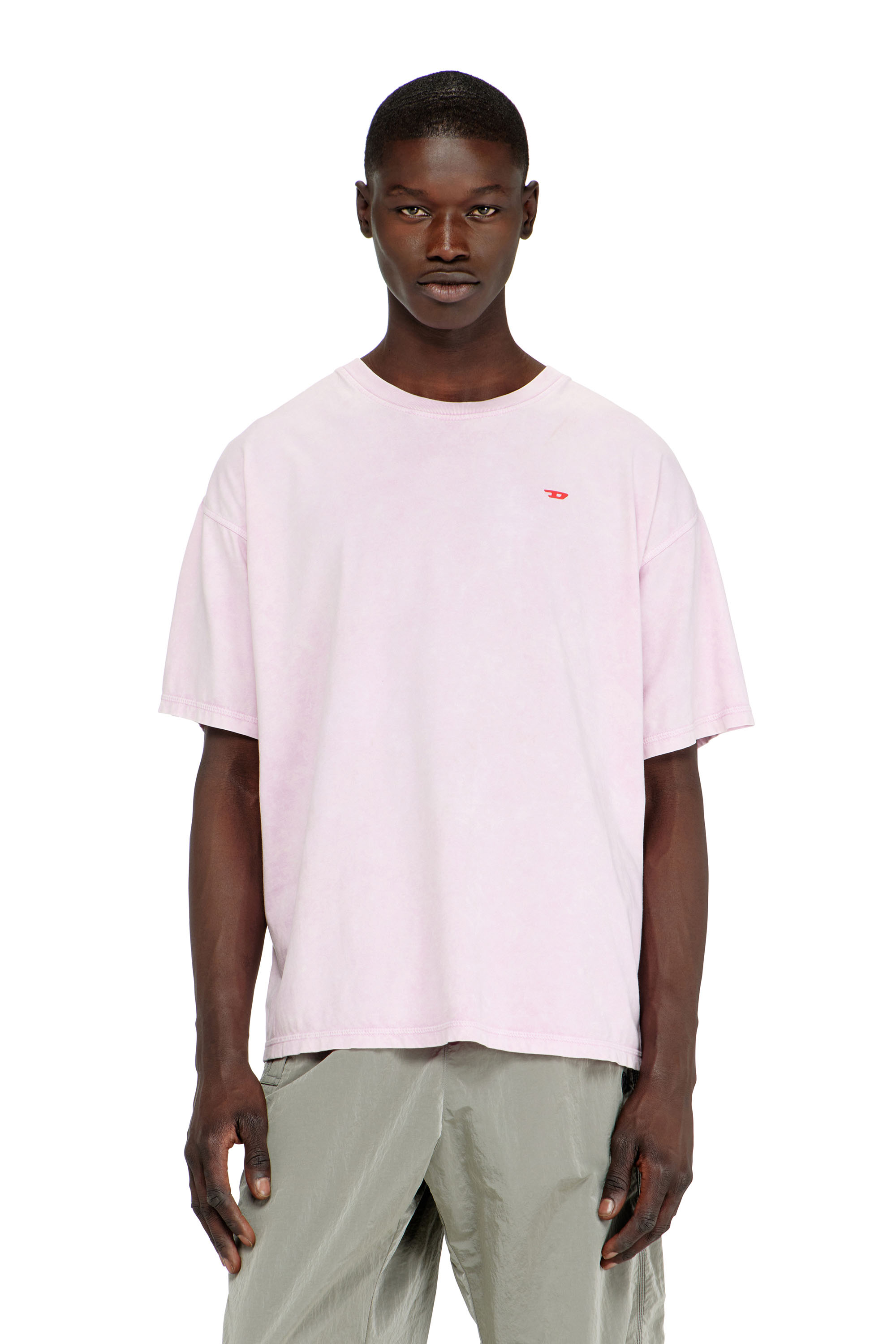 Diesel - T-BOXT-AA14, Camiseta de algod&oacute;n con efecto tratado Hombre in Rosa - 1