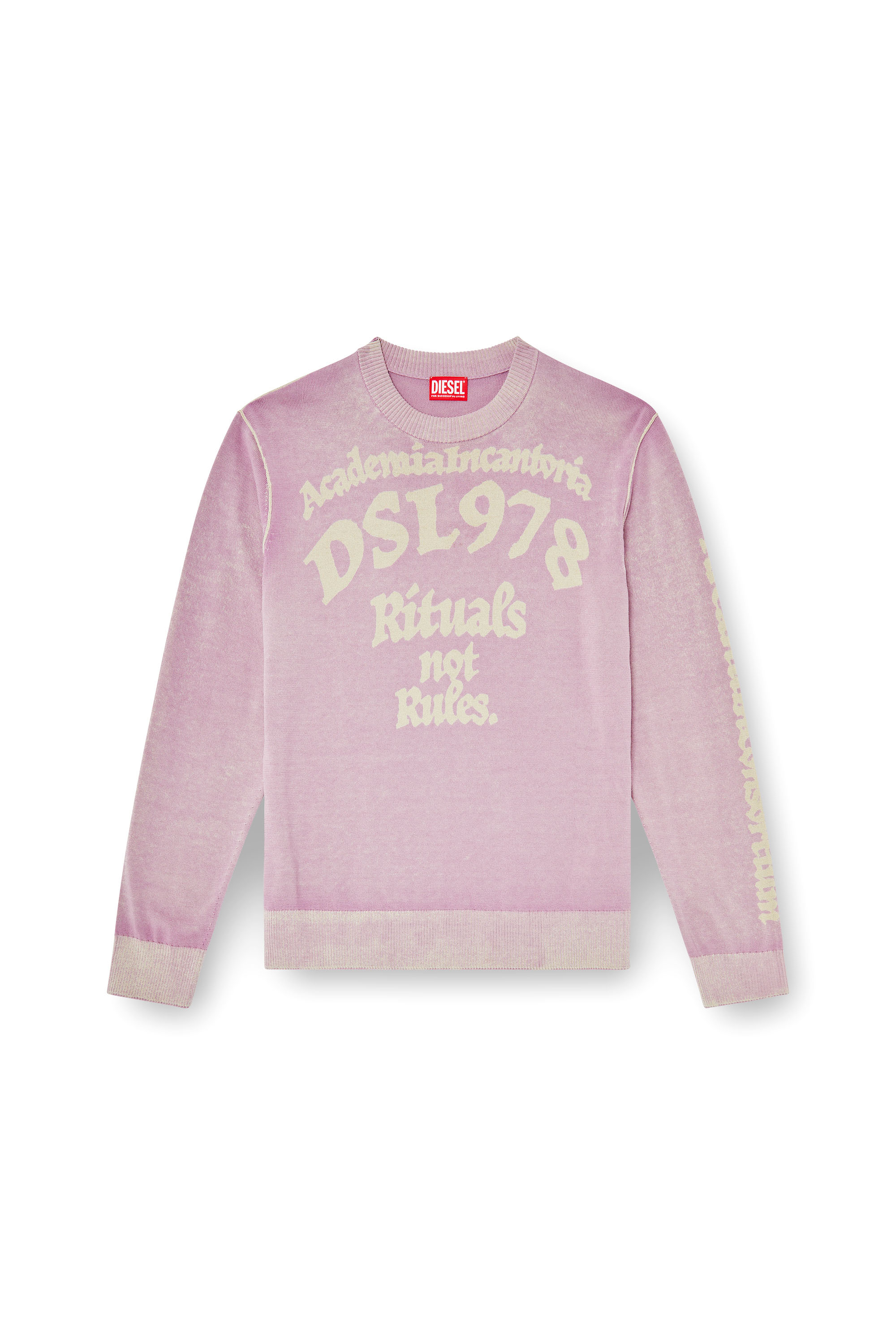 Diesel - K-LAUTI, Jersey de algod&oacute;n tratado con eslogan Hombre in Morado - 2