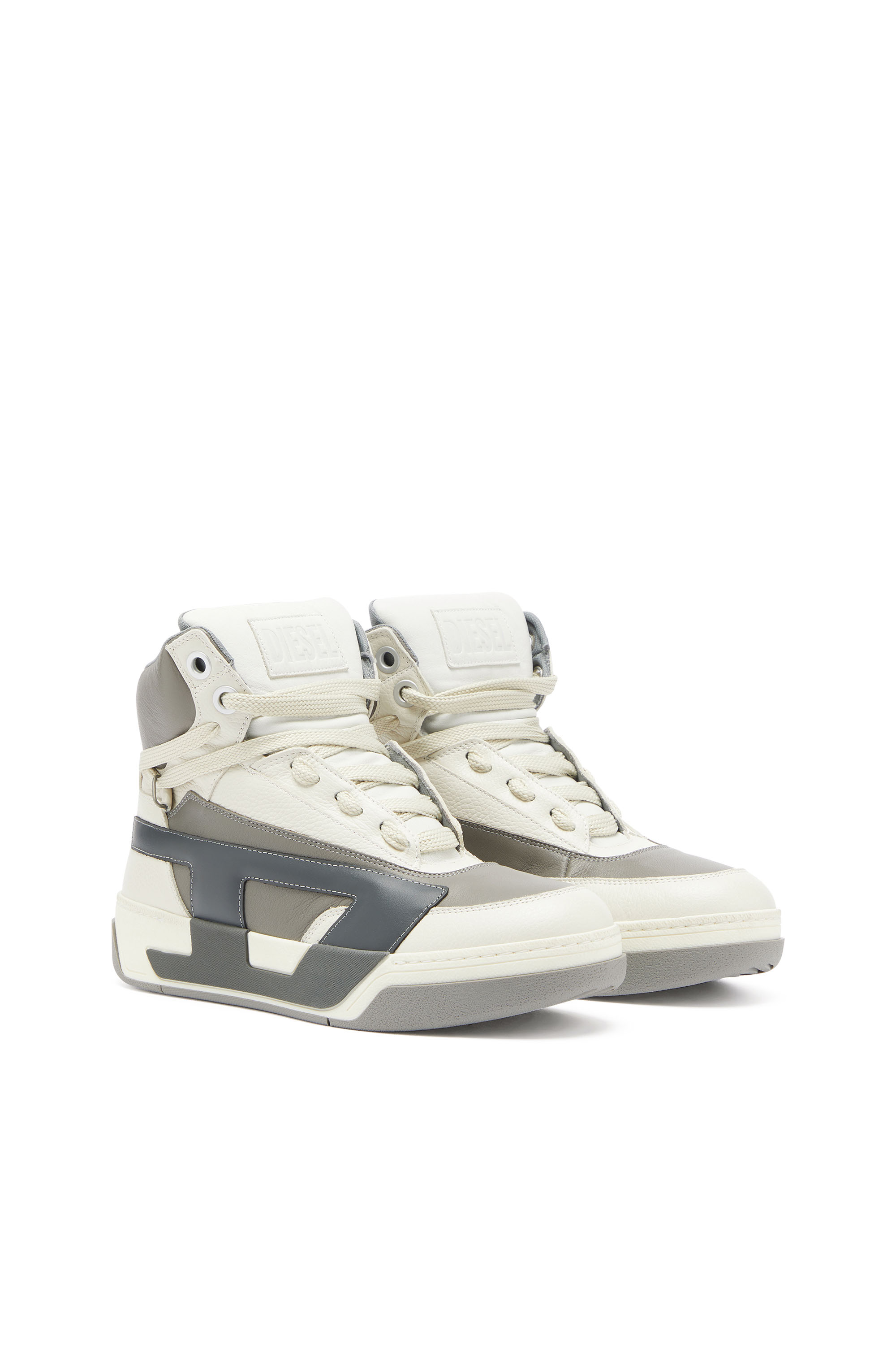 Diesel - S-D-OLLIE MID, S-D-Ollie - Zapatillas altas de piel con D logo Hombre in Blanco - 2