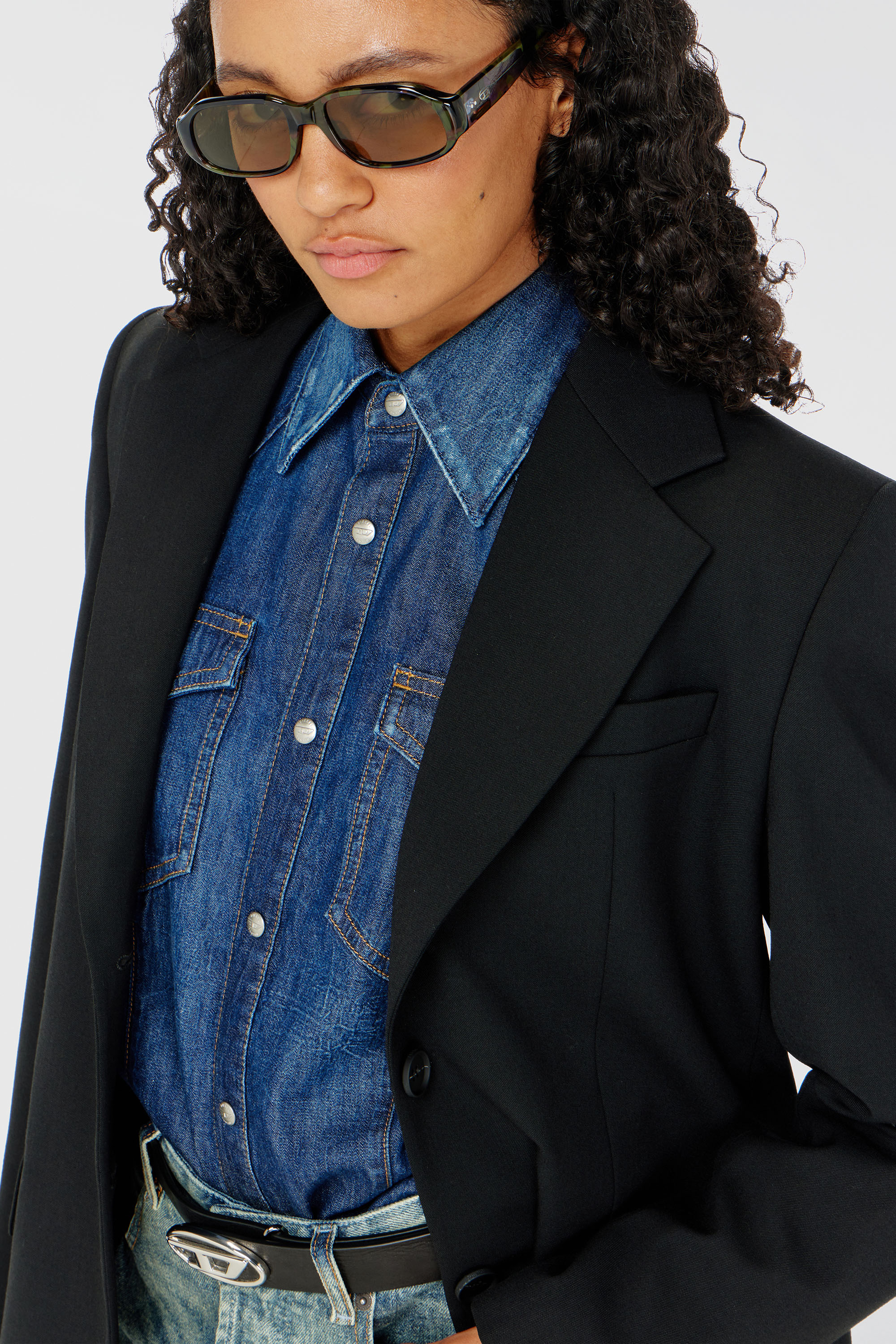 Diesel - G-KESS-R1, Blazer en mezcla de lana Mujer in Negro - 5
