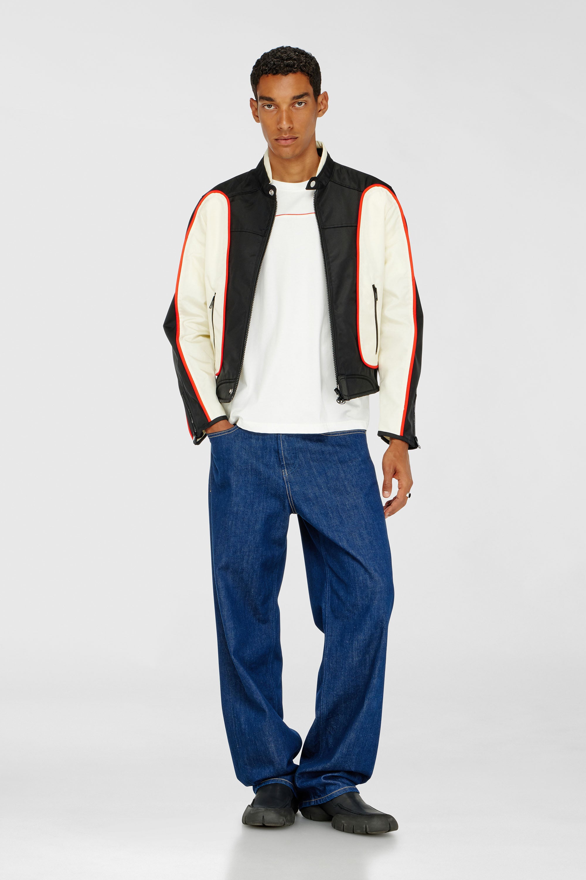Diesel - T-NORM-PIPING, Camiseta con ribete en contraste Hombre in Blanco - 2