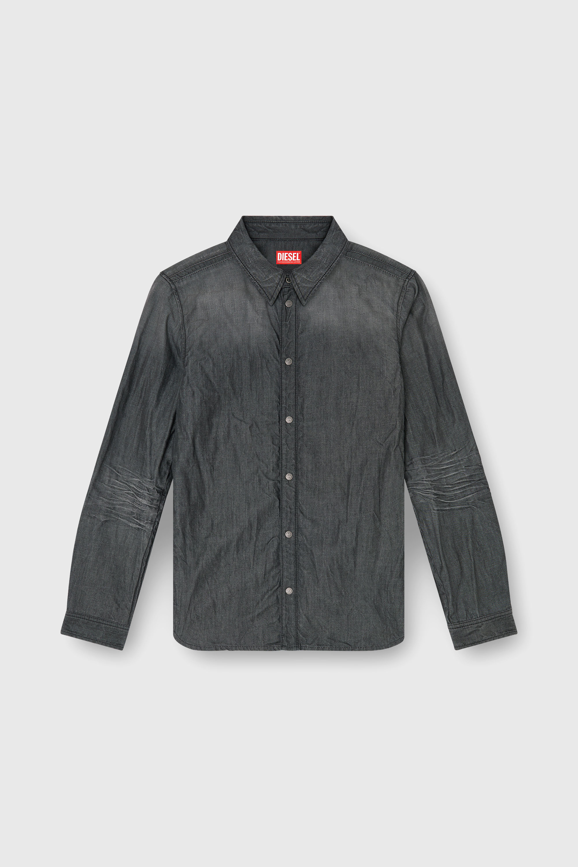 Diesel - D-SYNAR-FSJ2, Camisa de denim arrugado Hombre in Gris - 2