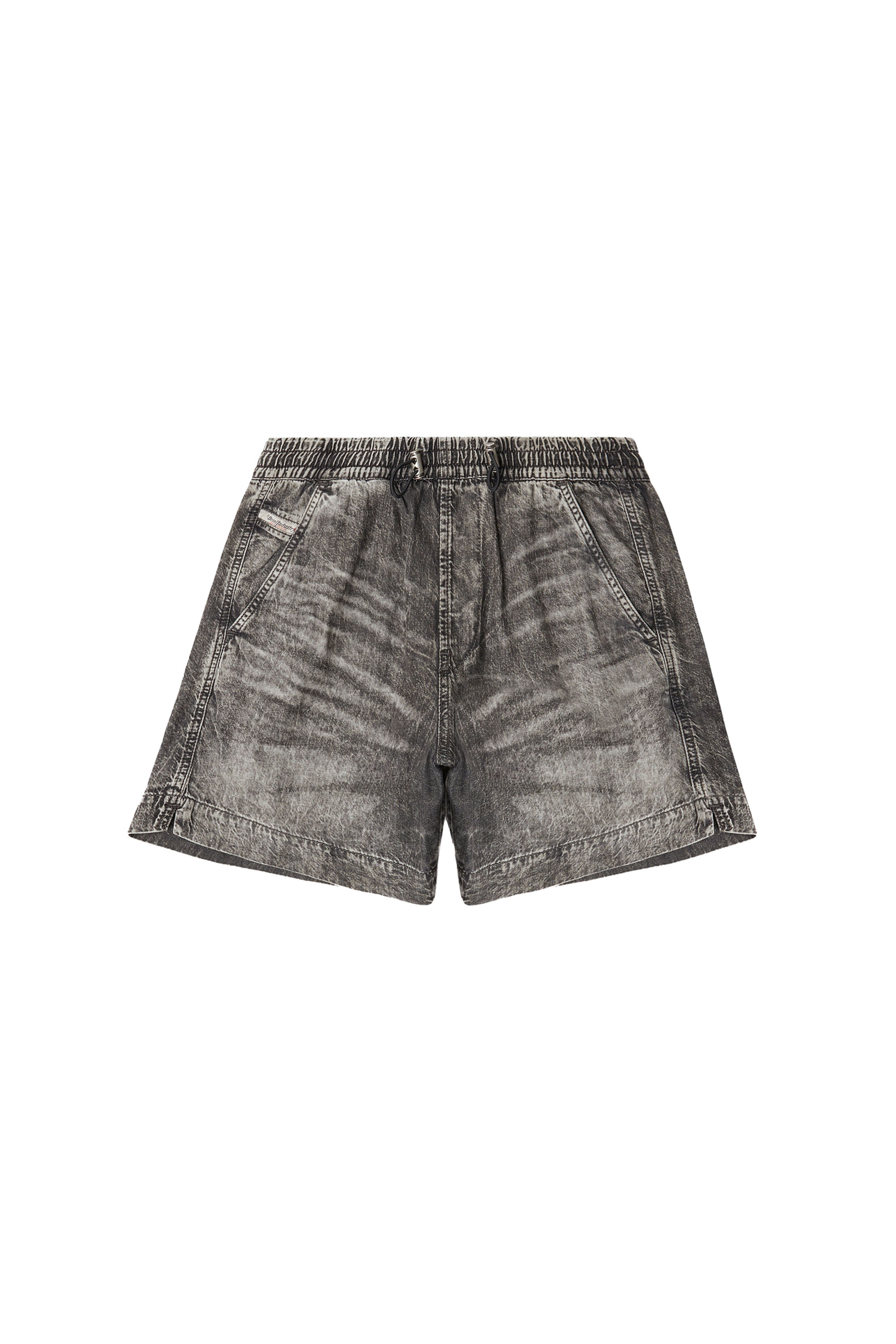 Diesel - D-TENNI-S1, Unisex's Shorts in marbled denim in Black - 6