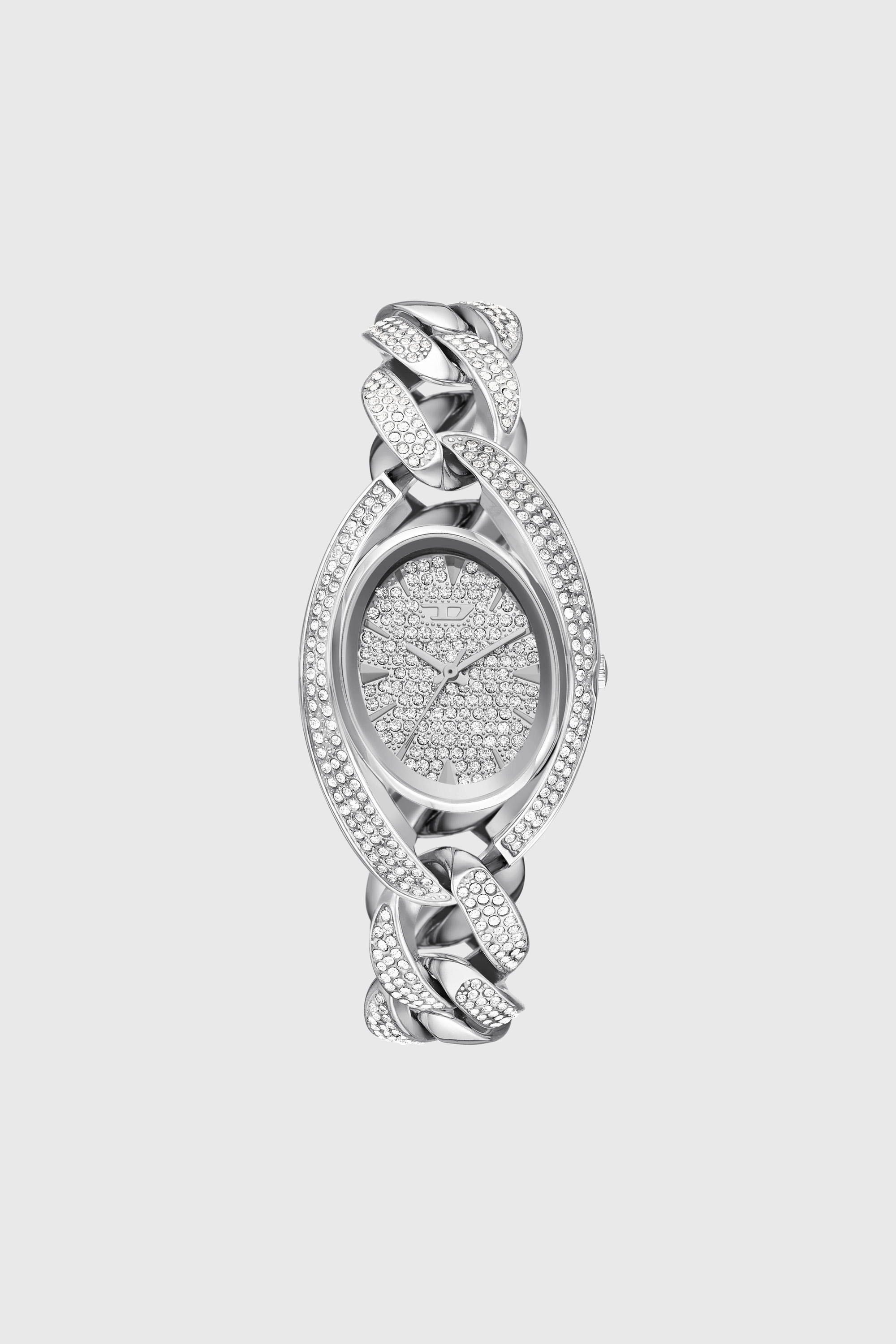 Diesel - DZ5635 WATCH, Woman's Vani-D pav&eacute; stainless steel watch in Silver - 1