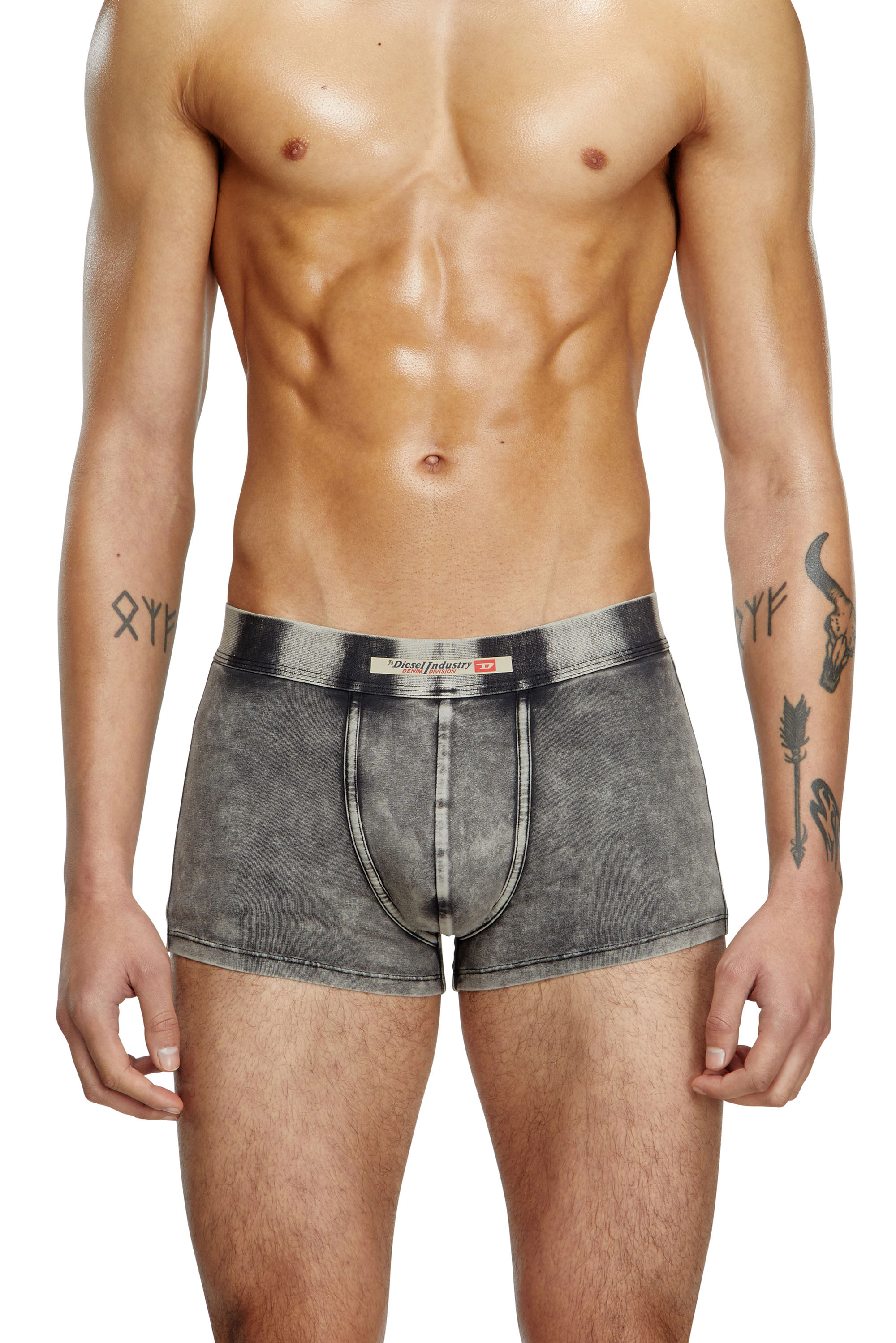 Diesel - UMBX-DAMIEN-H, Calzoncillos bóxer de algodón efecto denim Hombre in Negro - 2