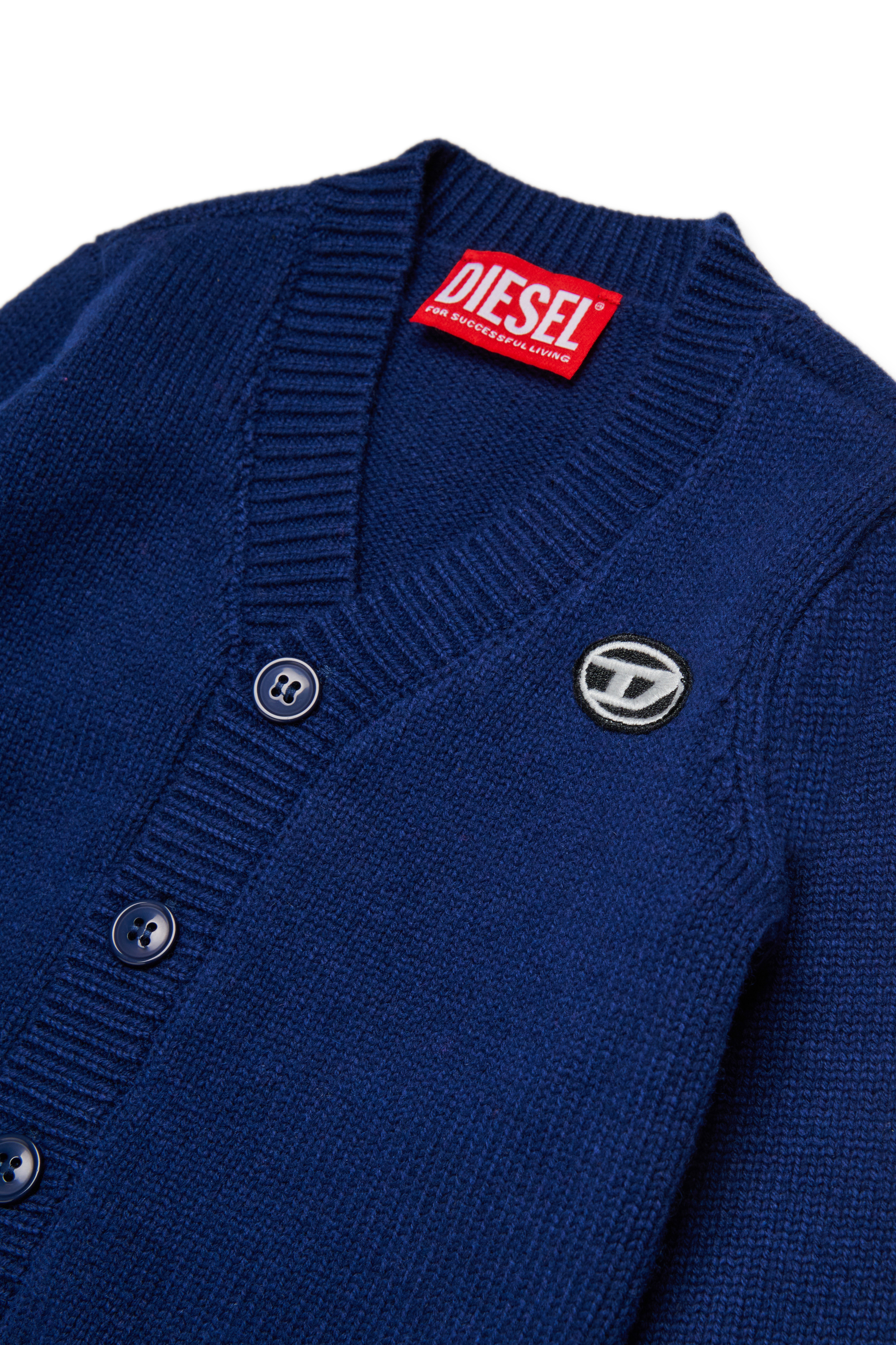 Diesel - KLONCARDIGANB, Cardigan de mezcla de lana Unisex in Azul marino - 3