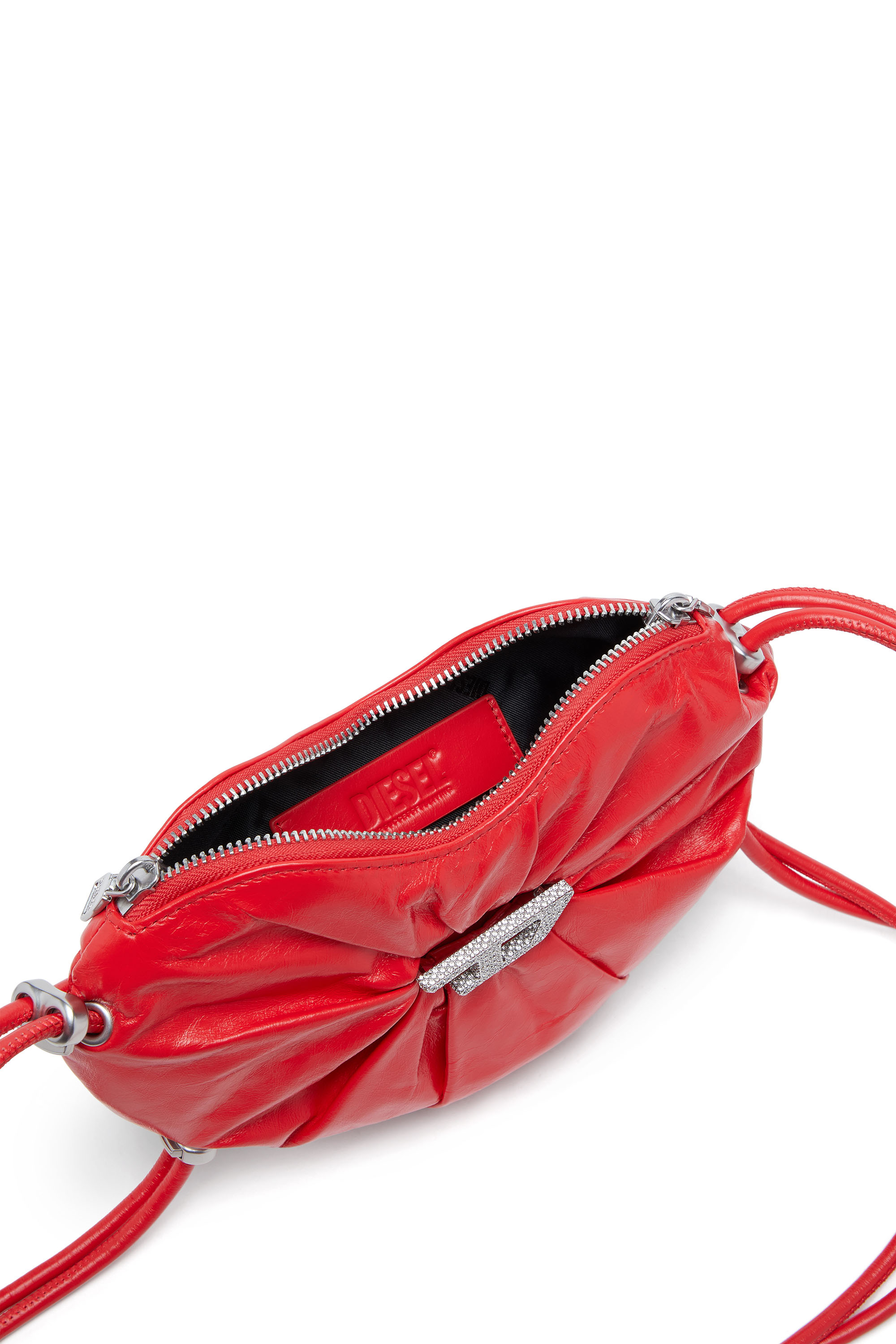 Diesel - SCRUNCH-D HEART, Woman's Scrunch-D-Heart shoulder bag in scrunched leather in Red - 4