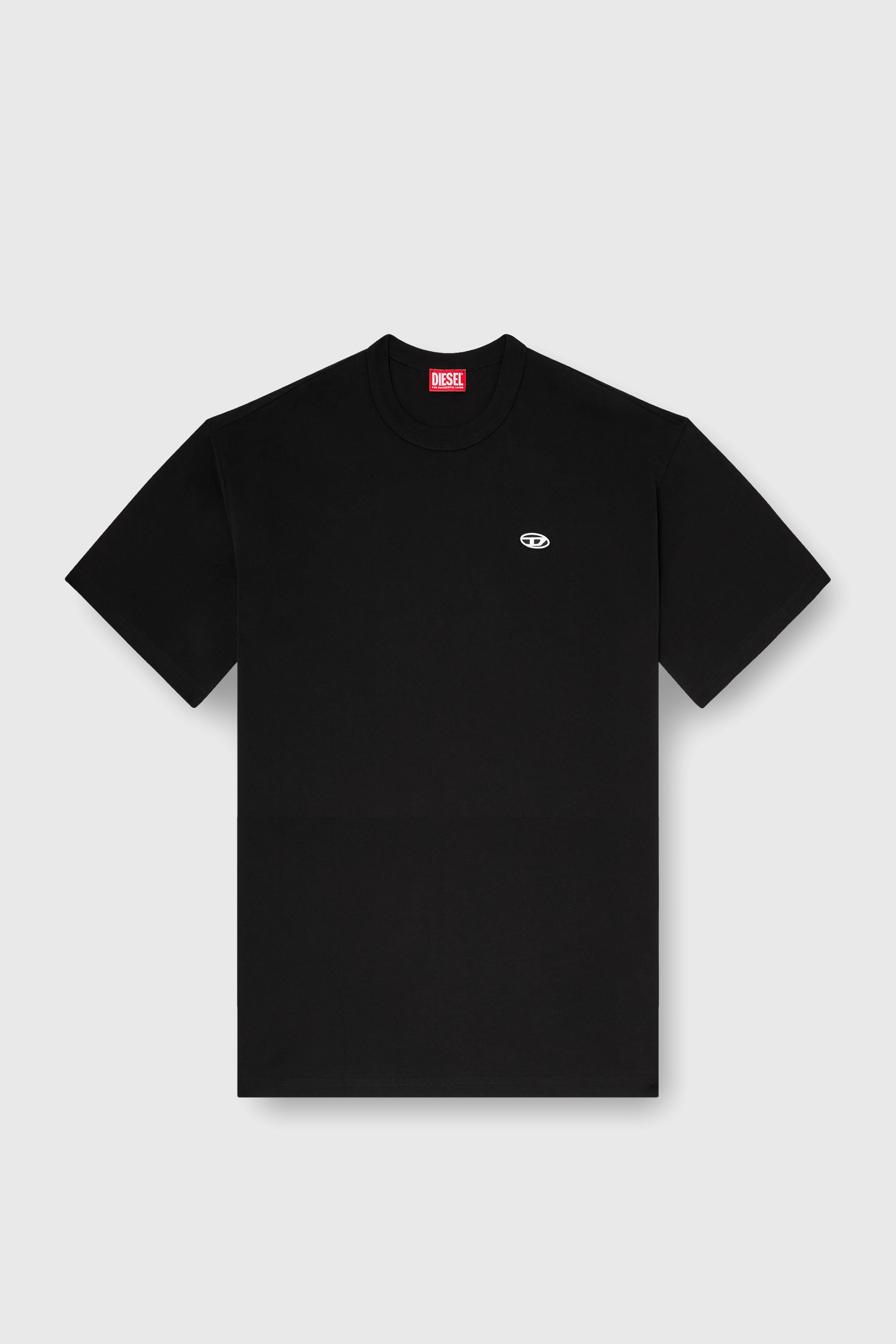 Diesel - T-WASH-MOON-T92, Camiseta de algod&oacute;n con logotipo Oval D y gr&aacute;fico Hombre in Negro - 2