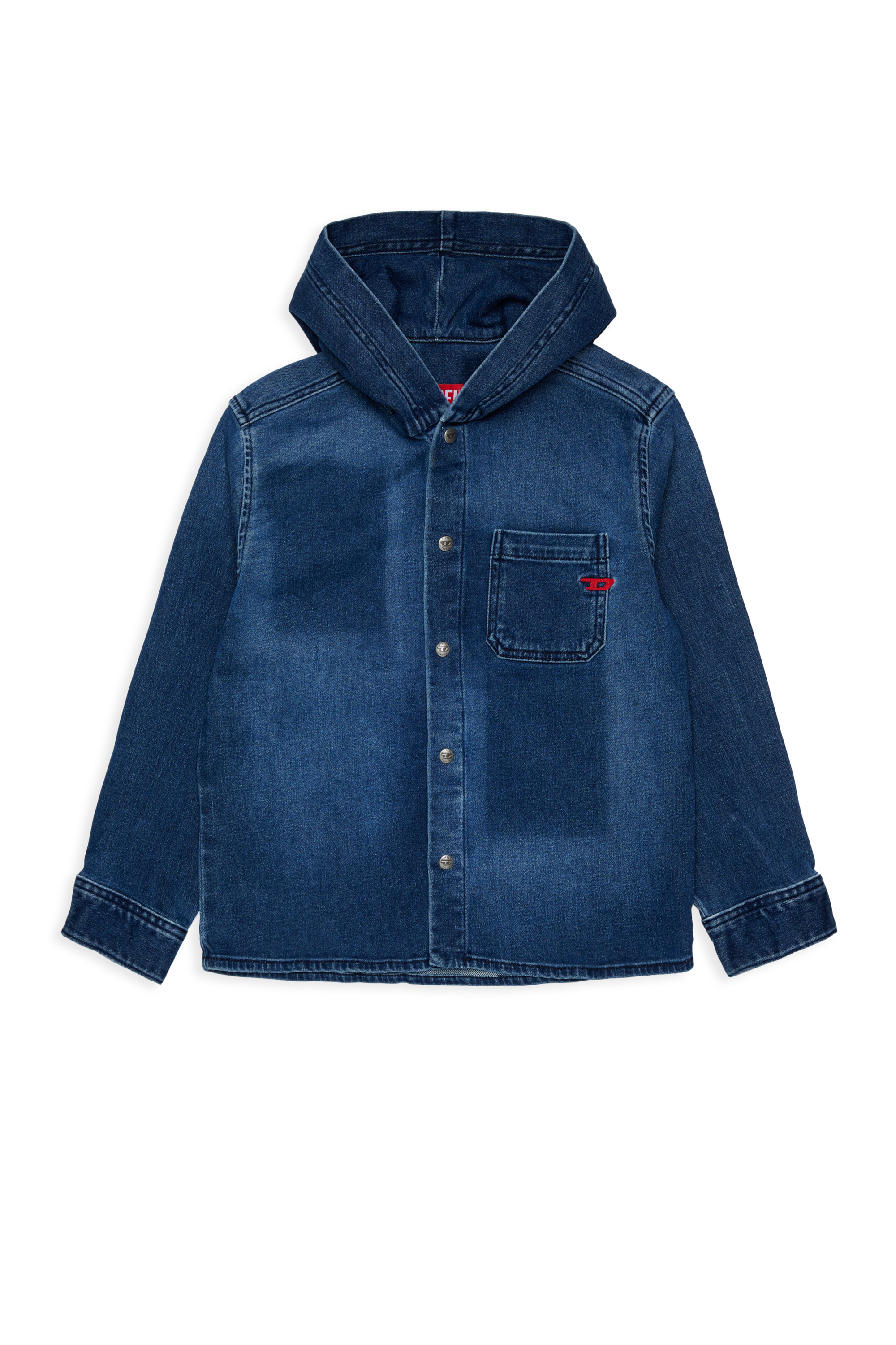 Diesel - CAMPS-OVER JJJ, Hooded shirt en JoggJeans efecto sombra Hombre in Azul marino - 1
