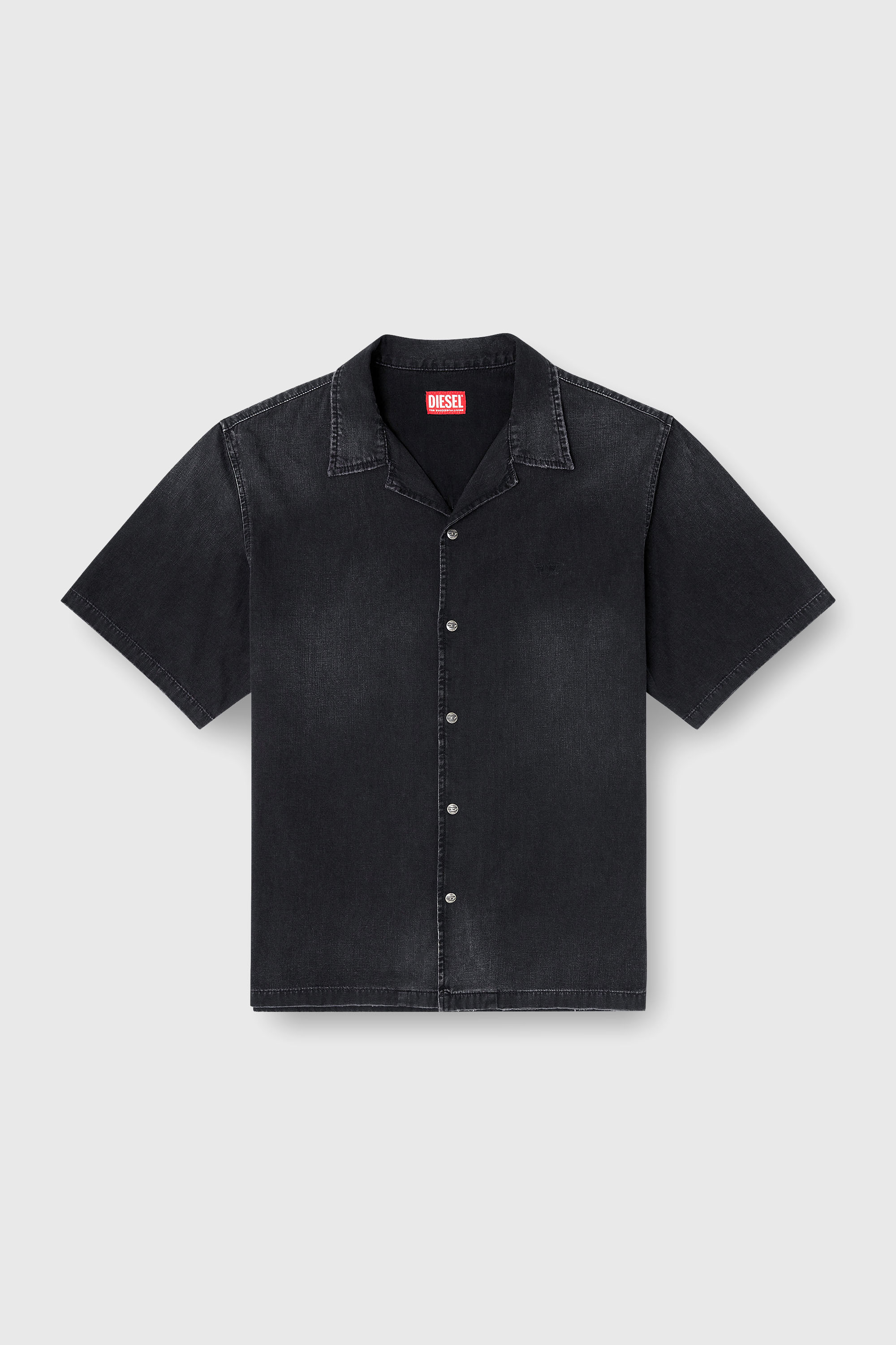 Diesel - D-NABIL-D, Camisa vaquera de manga corta Hombre in Negro - 2